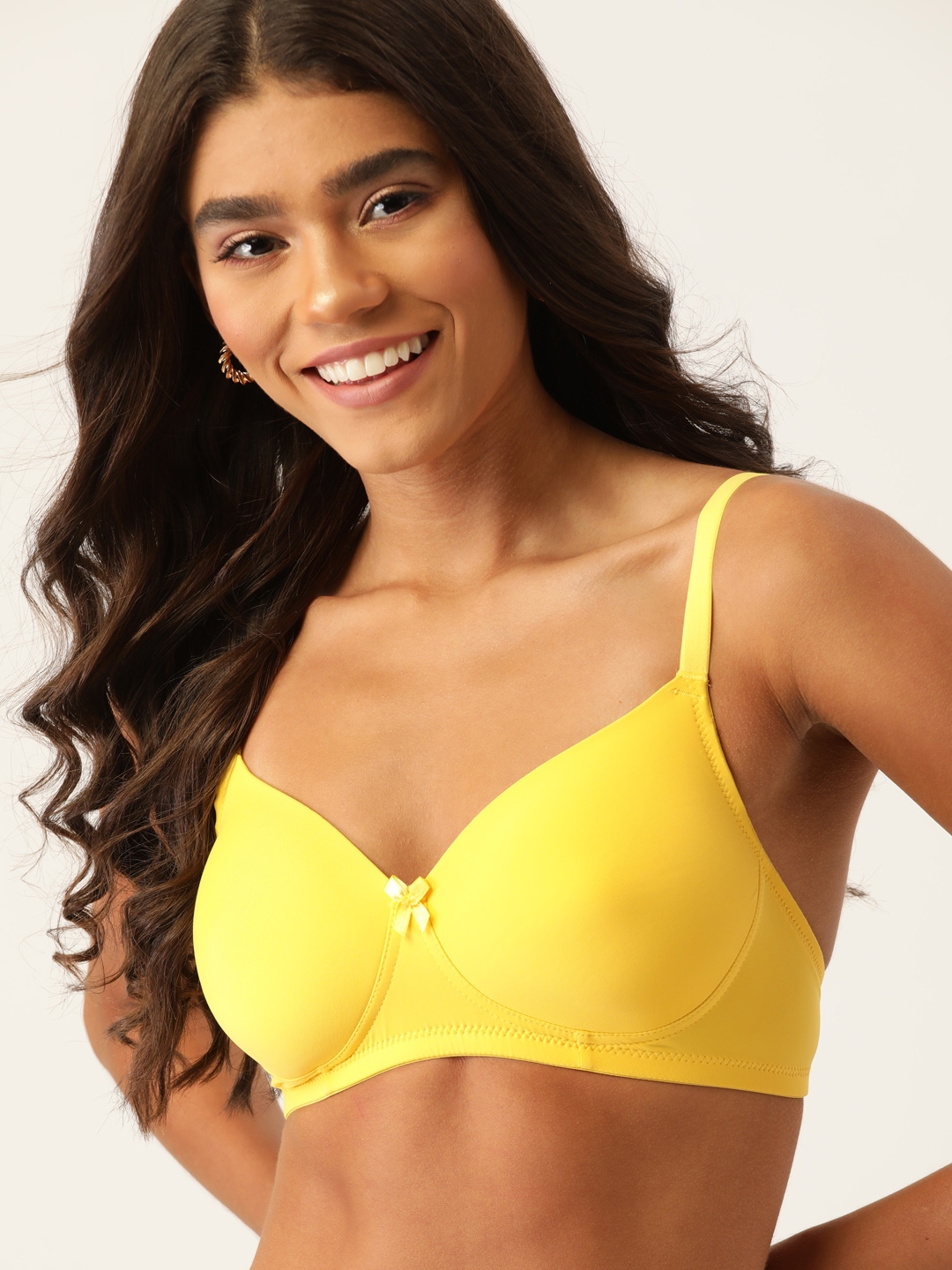 Buy Dressberry Yellow Bra Lightly Padded T Shirt Bra Bra For Women 14713338 Myntra 