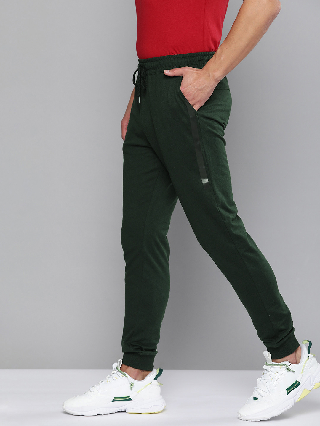 Buy Harvard Men Olive Green Solid Joggers Track Pants for Men