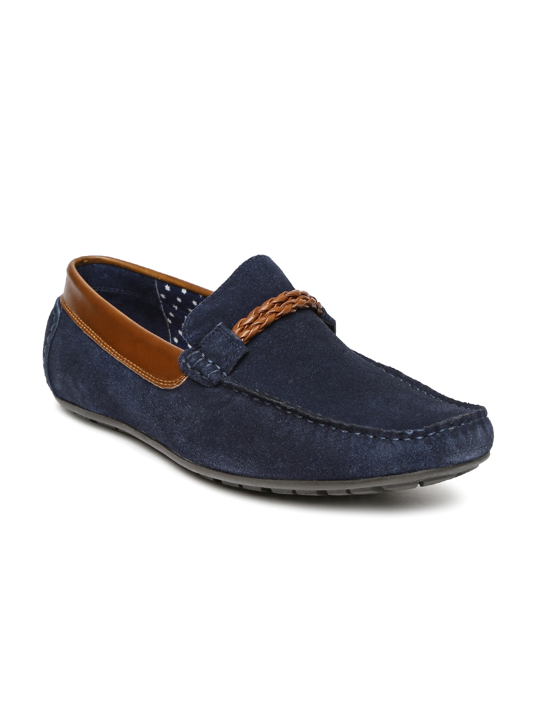 Buy Footin Men Navy Suede Loafers - Casual Shoes for Men 1472586 | Myntra