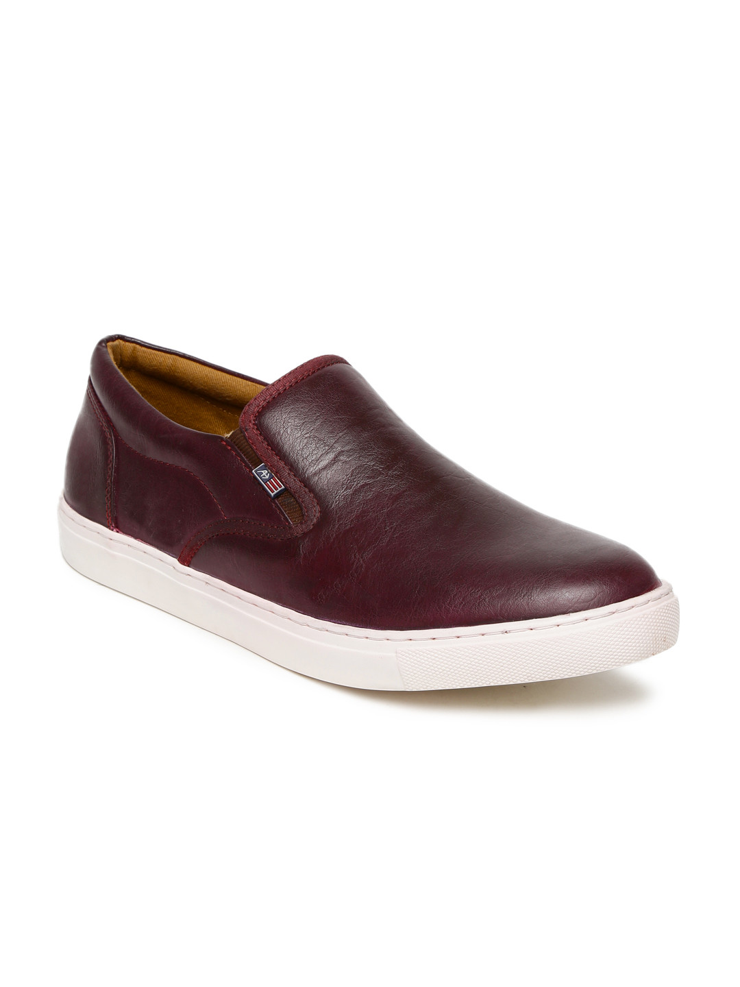 Buy Arrow Men Burgundy Edward Slip On Sneakers - Casual ...