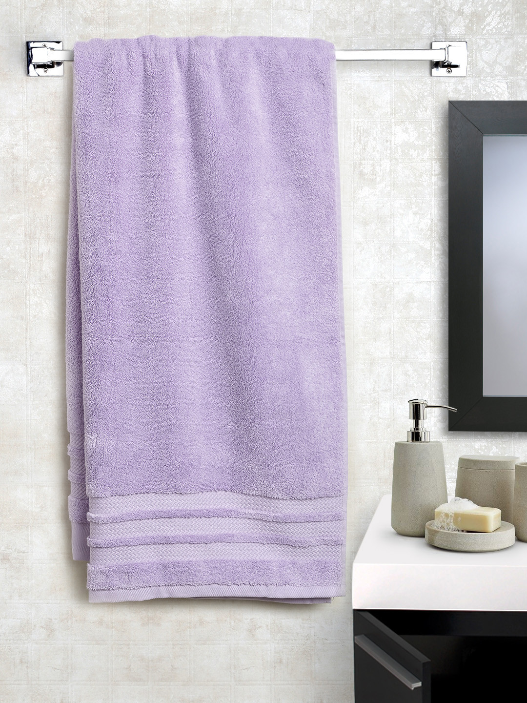 Buy ELLE DECOR Lavender Cotton 625 GSM Bath Towel Bath Towels for