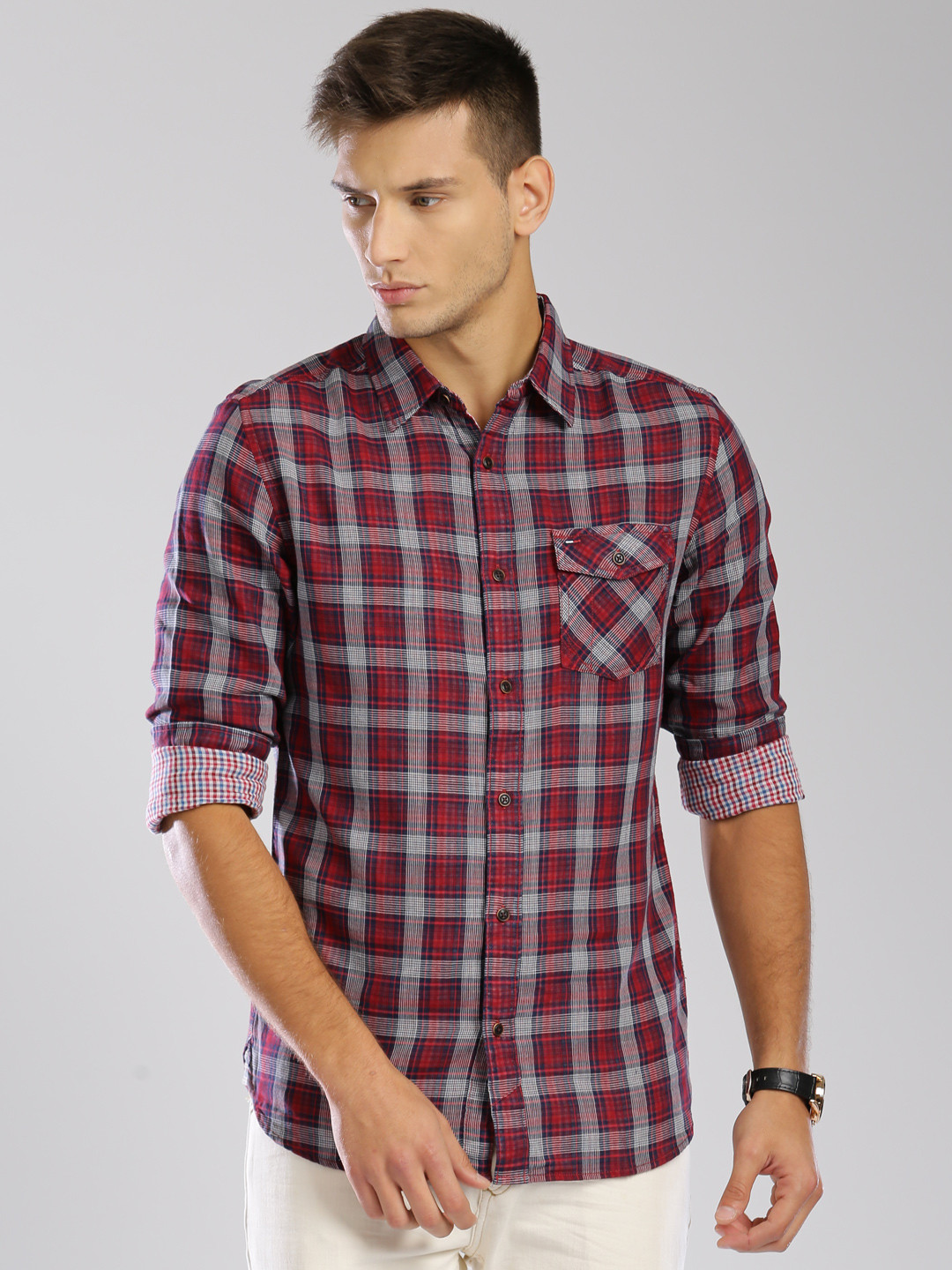 tommy hilfiger red check shirt