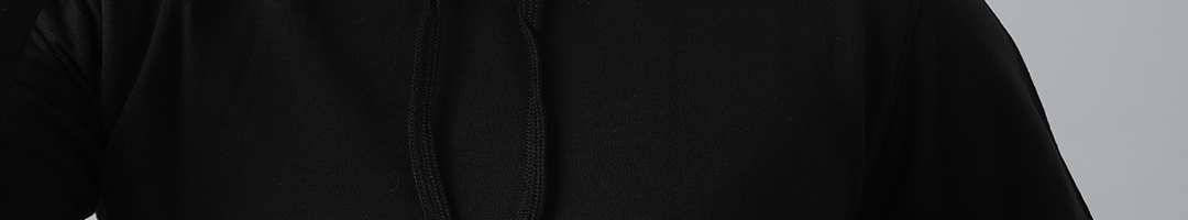 Buy ADBUCKS Men Black Solid Cotton Hooded Sweatshirt - Sweatshirts for ...