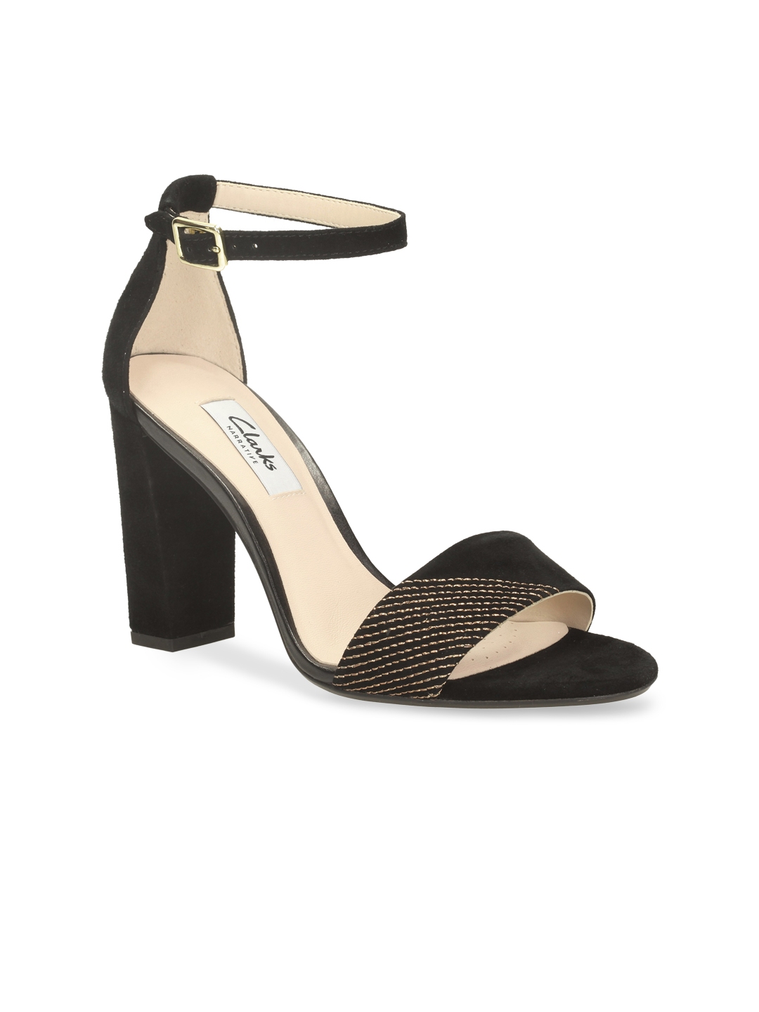 Buy Clarks Women Black Suede Heels - Heels for Women 1474421 | Myntra