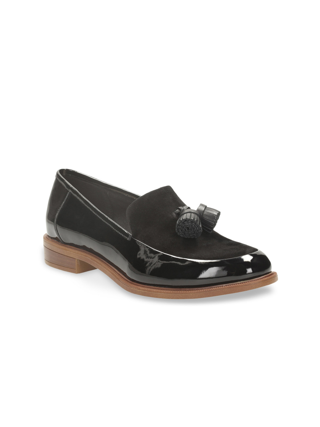 clarks black loafers womens