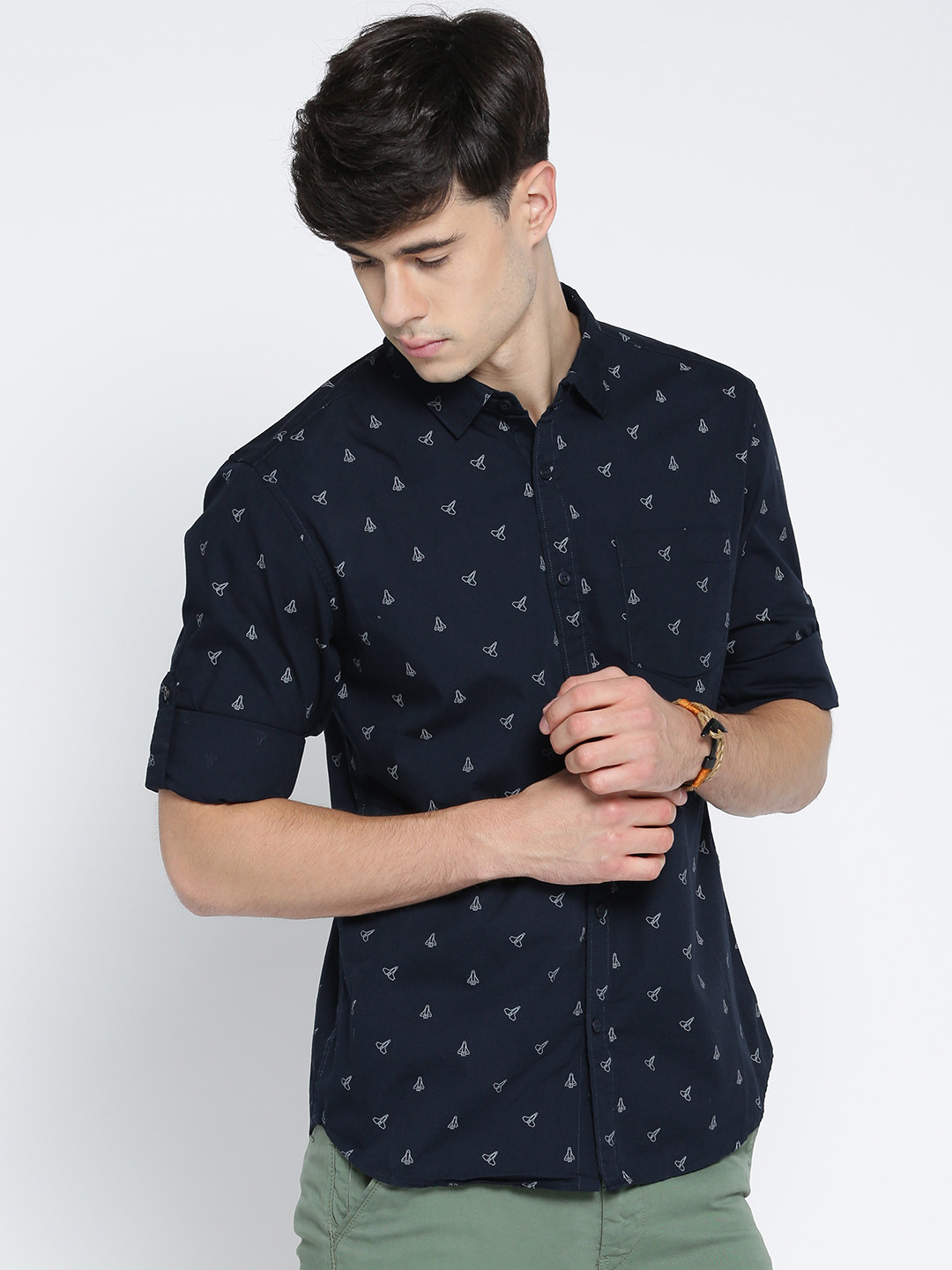 highlander men printed casual multicolor shirt
