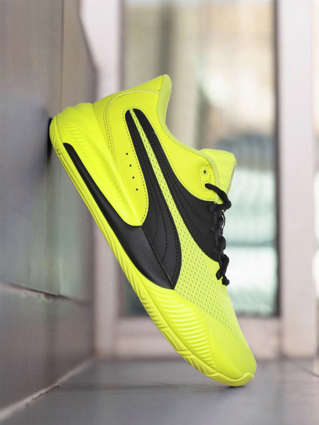 Buy PUMA Hoops Unisex Yellow Triple Basketball Shoes Sports Shoes for