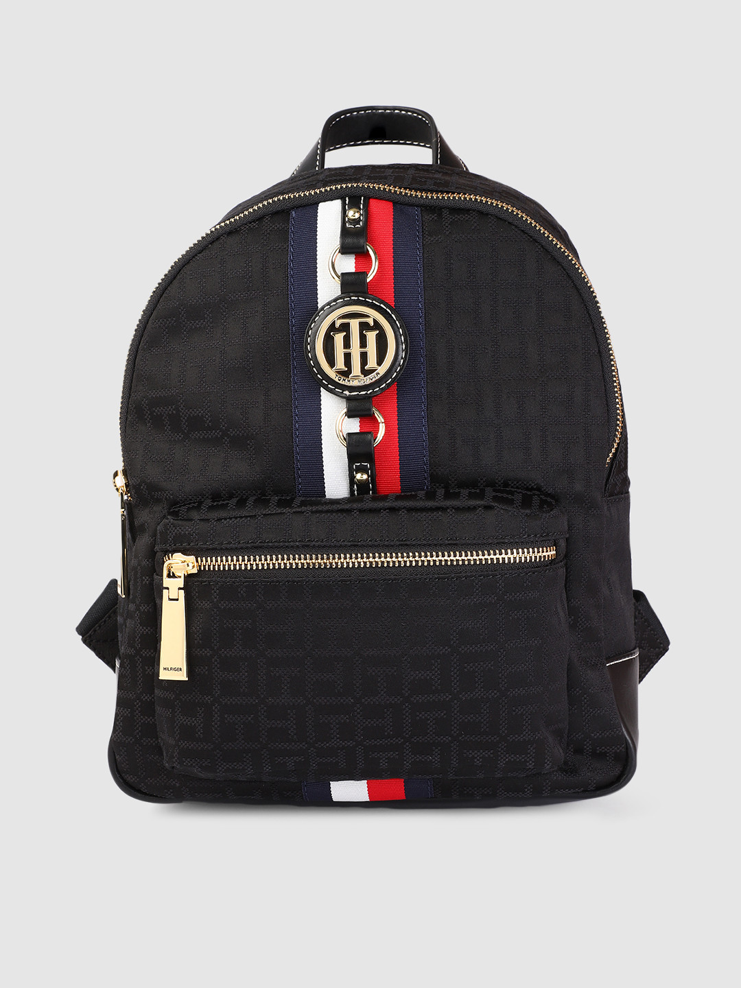 Buy Tommy Hilfiger Women Black Typography Backpack Backpacks for