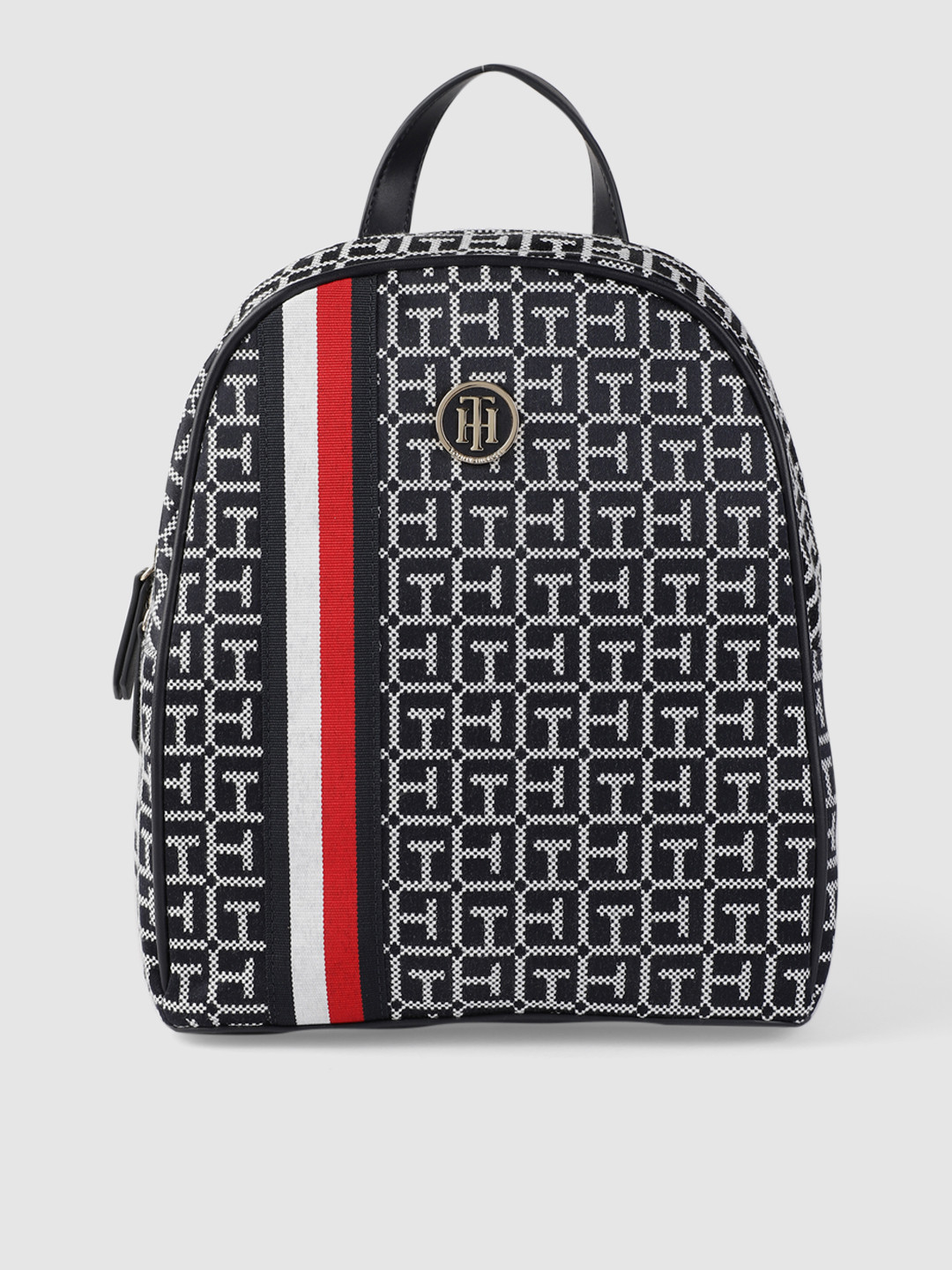 Buy Tommy Hilfiger Women Navy Blue Typography Backpack Backpacks for