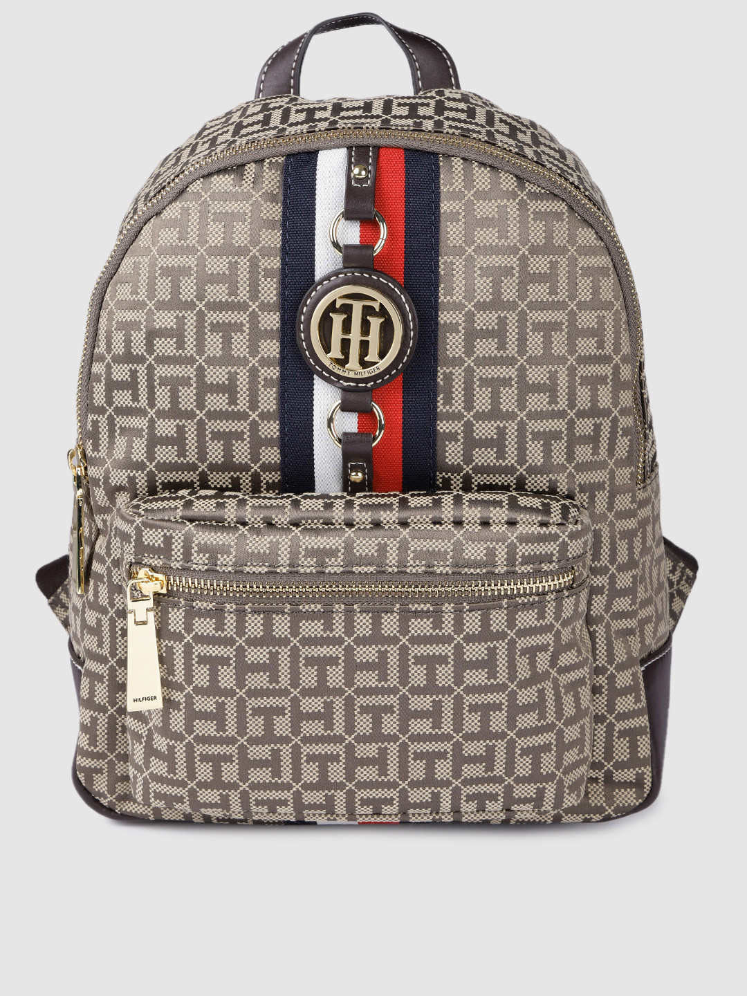 Buy Tommy Hilfiger Women Brown Typography Backpack Backpacks for