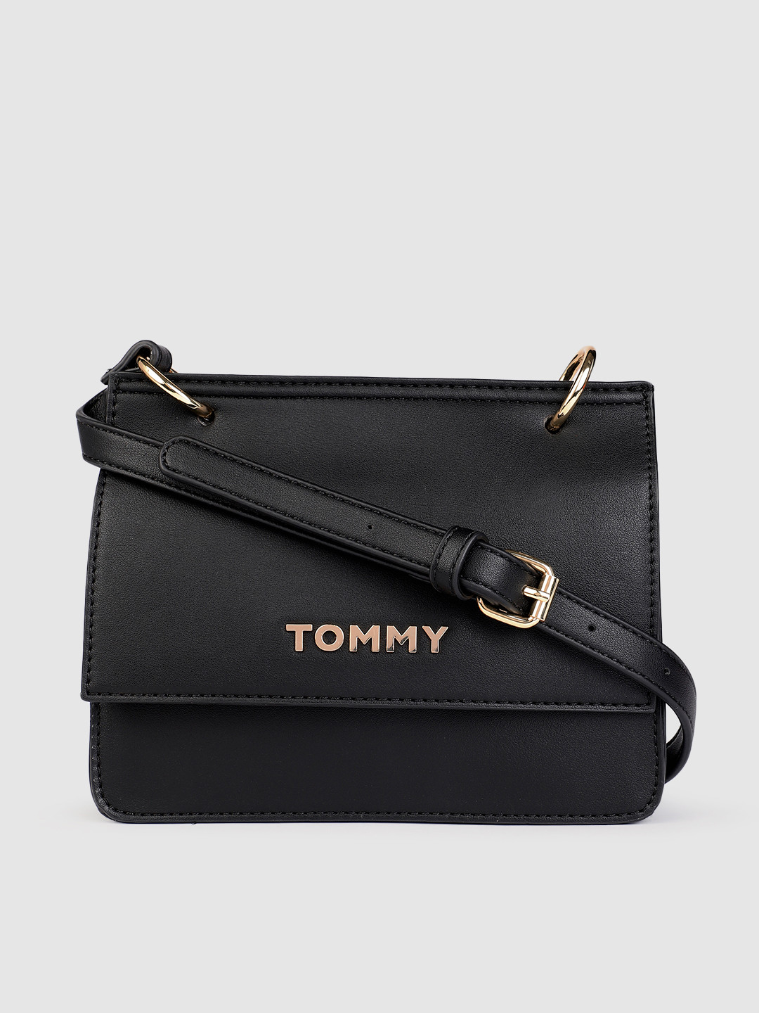 Buy Tommy Hilfiger Black Structured Sling Bag Handbags for Women