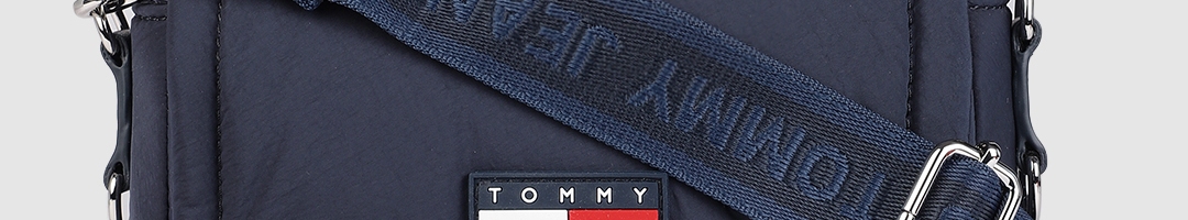 Buy Tommy Hilfiger Navy Blue Structured Sling Bag - Handbags for Women ...