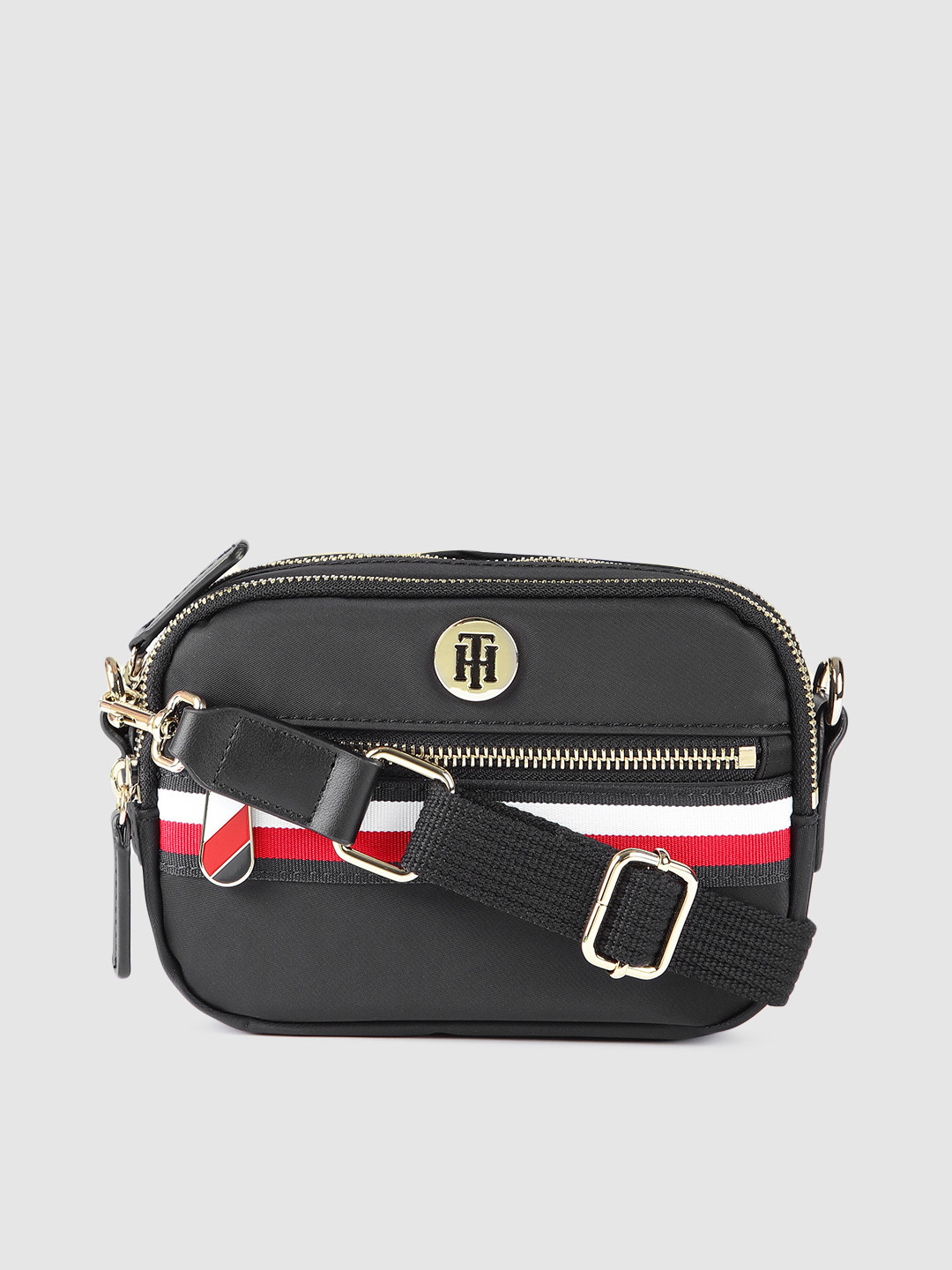 Buy Tommy Hilfiger Black Structured Sling Bag Handbags for Women
