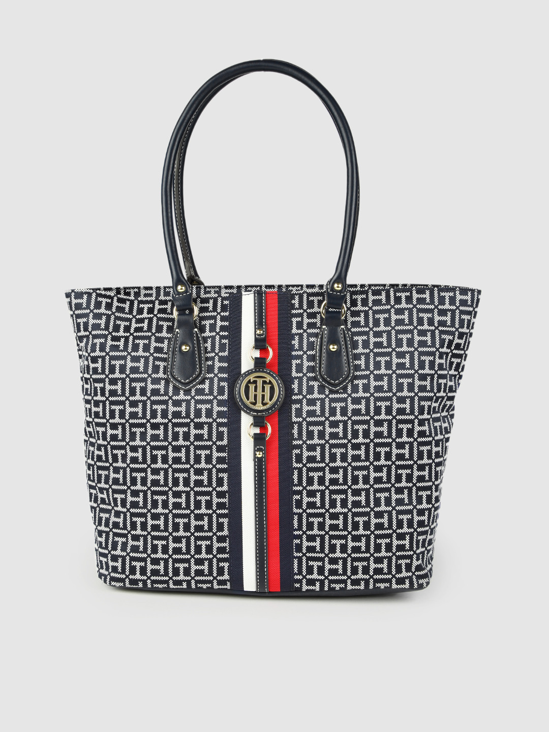 Buy Tommy Hilfiger Black & White Printed Structured Shoulder Bag Handbags for Women 14777594