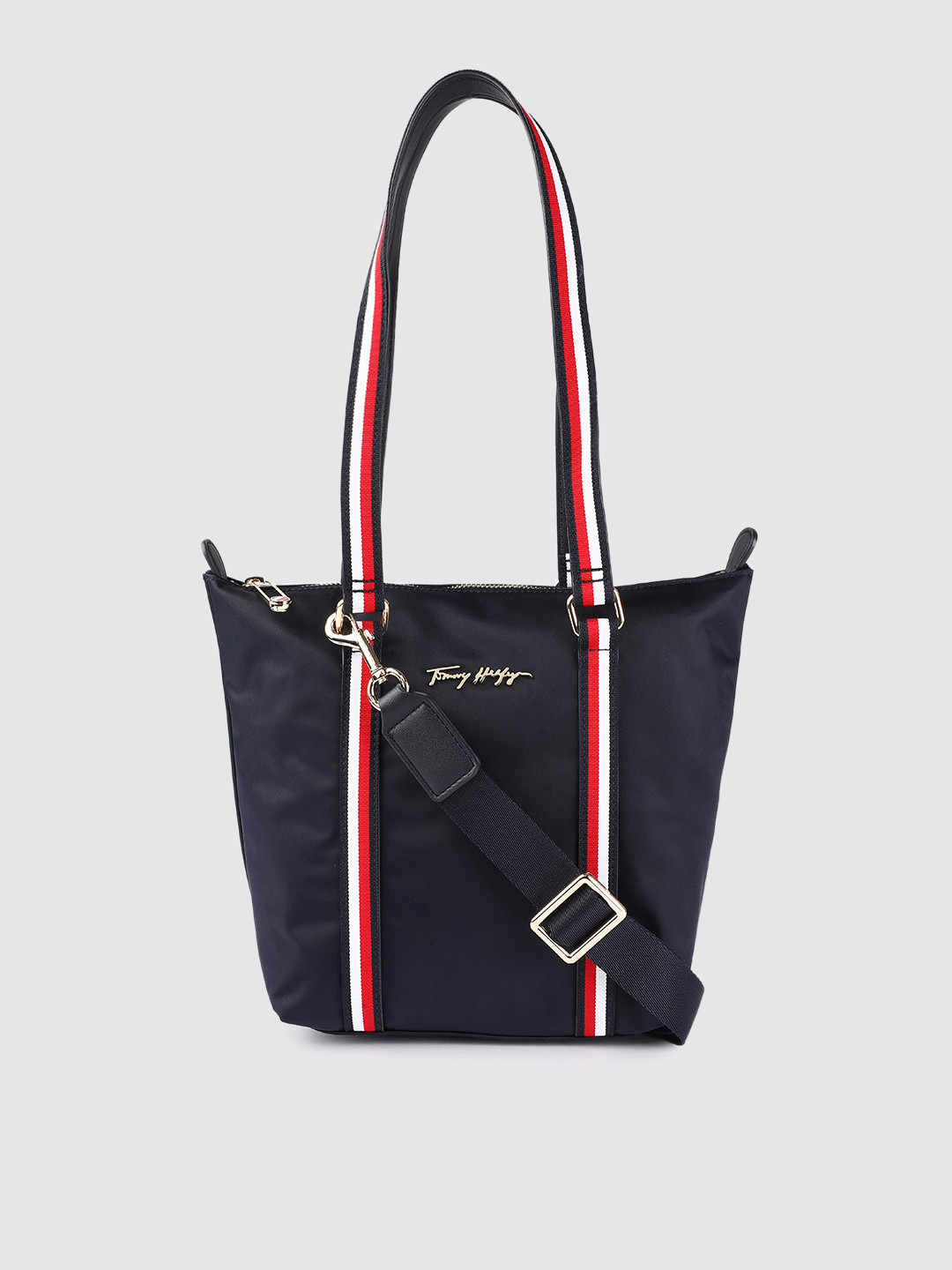 Buy Tommy Hilfiger Navy Blue Solid Shoulder Bag Handbags for Women