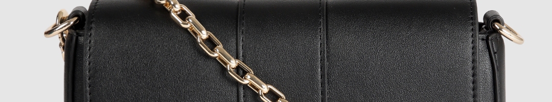 Buy Tommy Hilfiger Black Structured Sling Bag - Handbags for Women ...