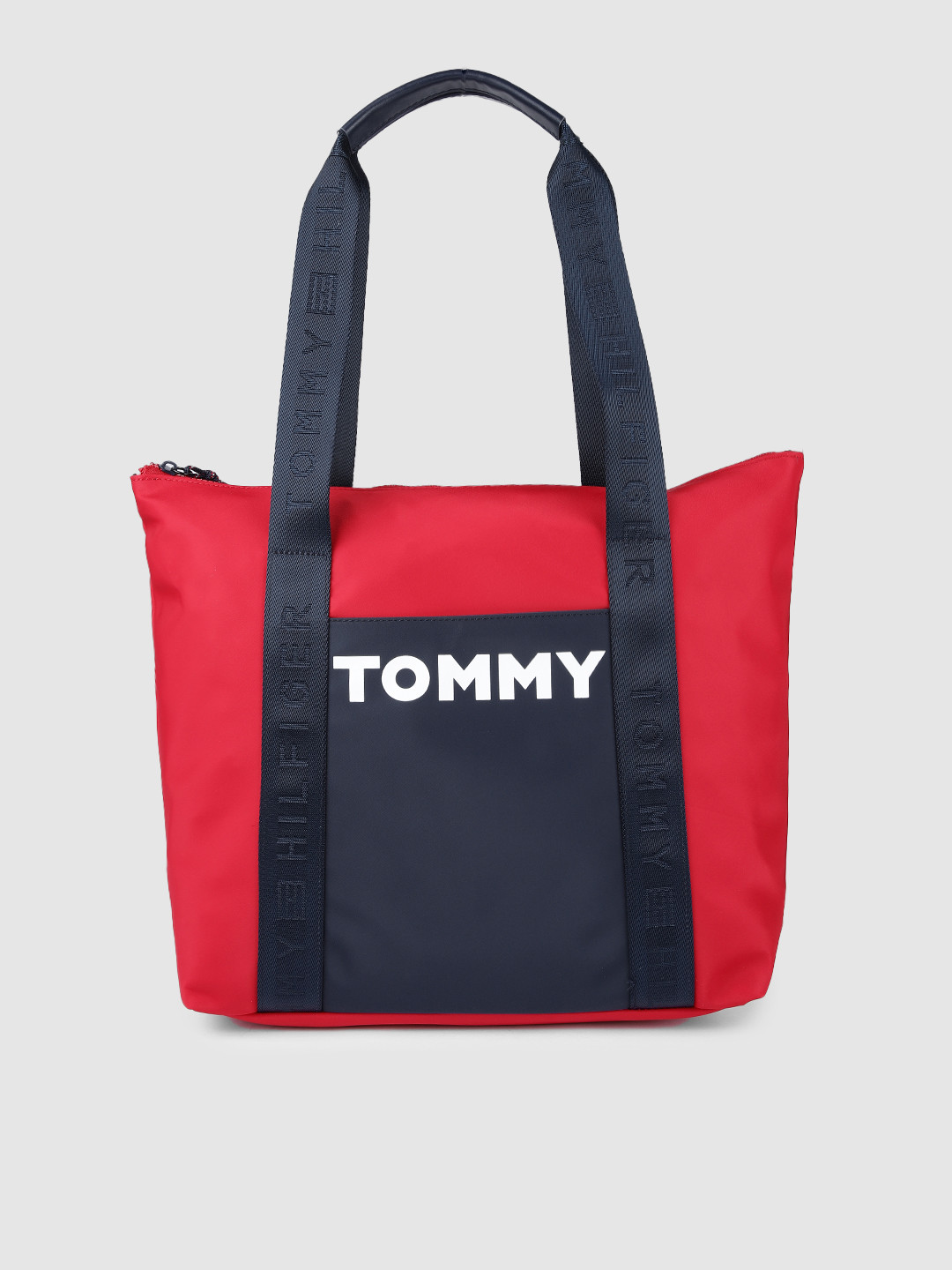 Buy Tommy Hilfiger Red & Navy Blue Printed Shoulder Bag Handbags for