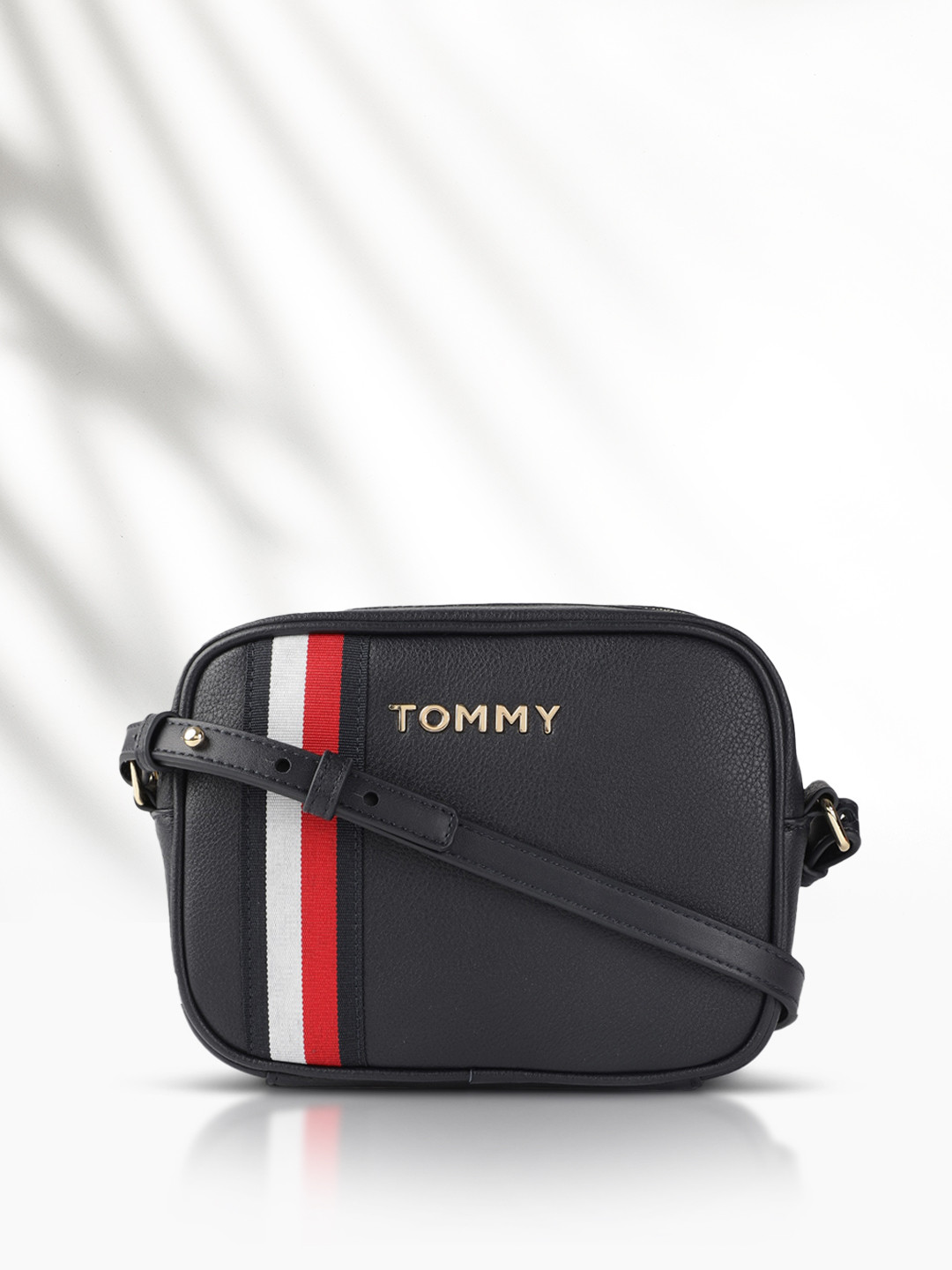 Buy Tommy Hilfiger Black Structured Sling Bag Handbags for Women