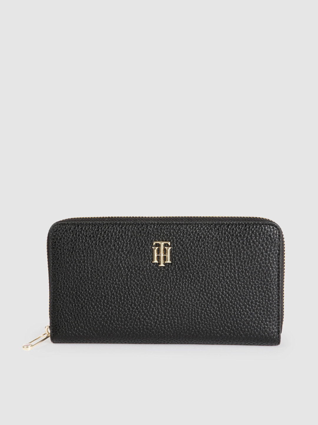 Buy Tommy Hilfiger Women Black Textured Zip Around Wallet Wallets for