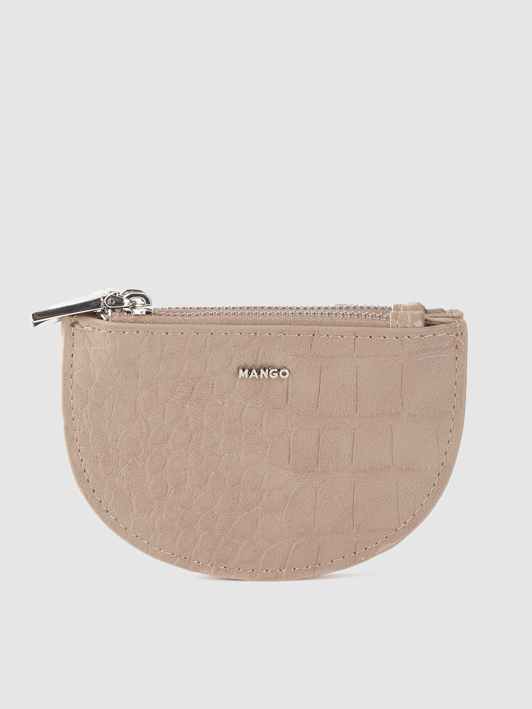 Buy MANGO Taupe Croc Textured Coin Purse Clutches for Women 14779010