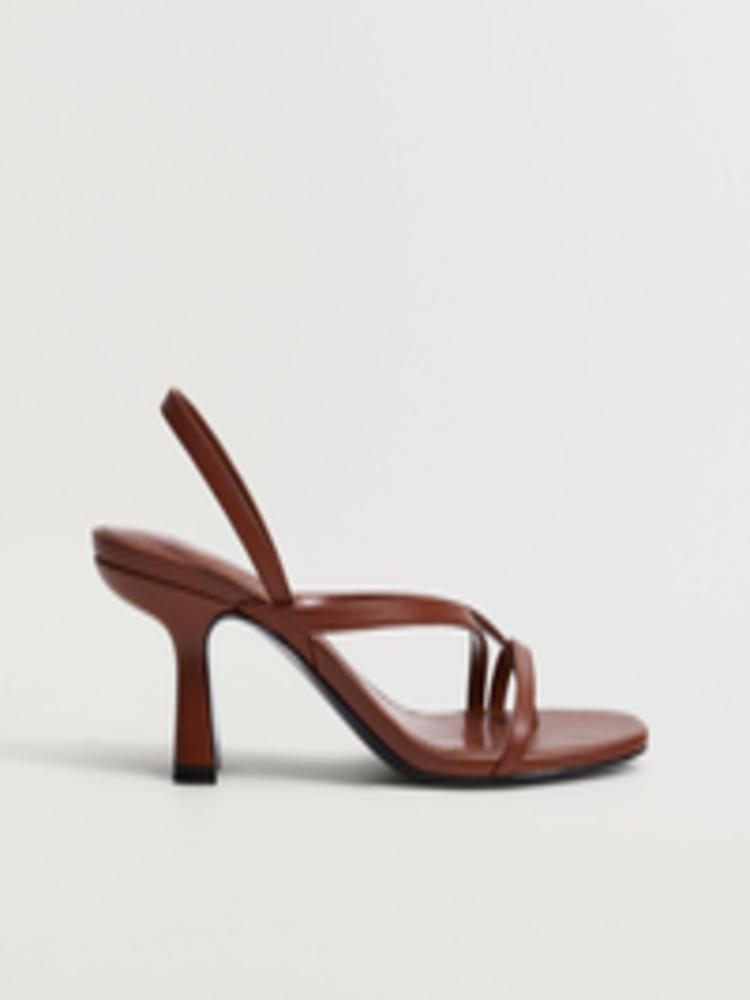 Buy MANGO Coffee Brown Solid Leather Block Heels - Heels for Women