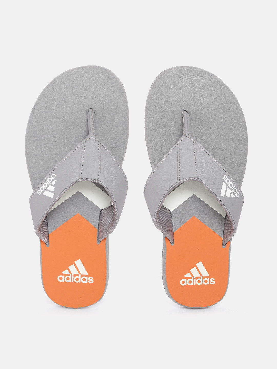 orange adidas flip flops