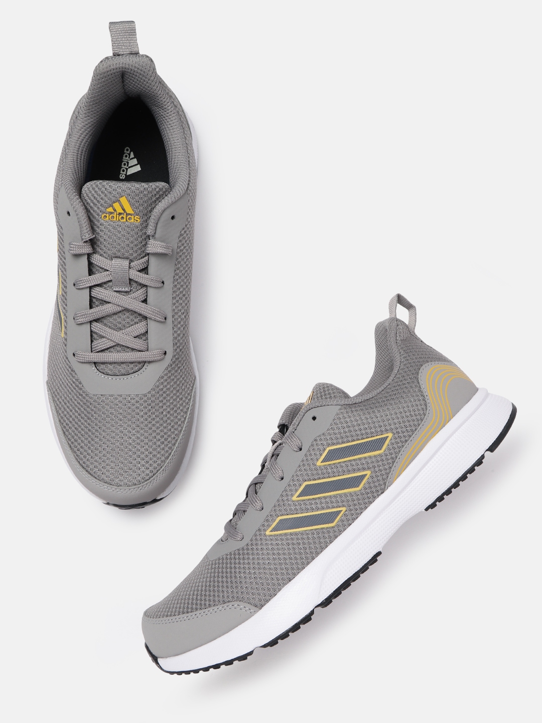 Buy Adidas Men Grey Woven Design Runmagica Running Shoes - Sports Shoes ...