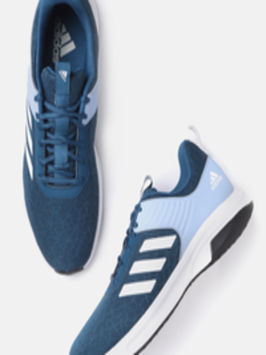 Buy ADIDAS Men Teal Blue & White Woven Design Wind Raiser Running Shoes ...