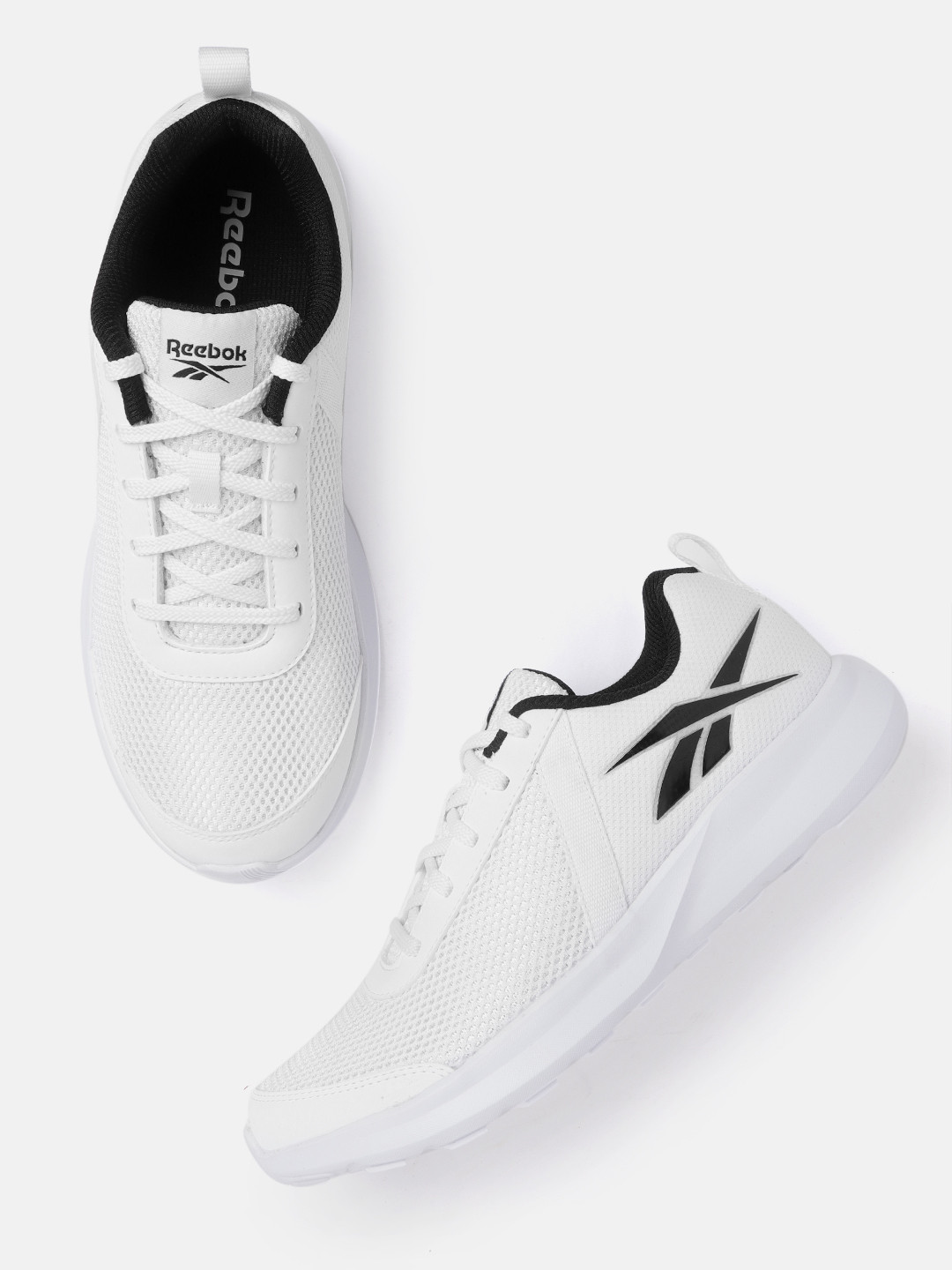 Buy Reebok Men White & Black Edge Identity Knit Running Shoes Sports