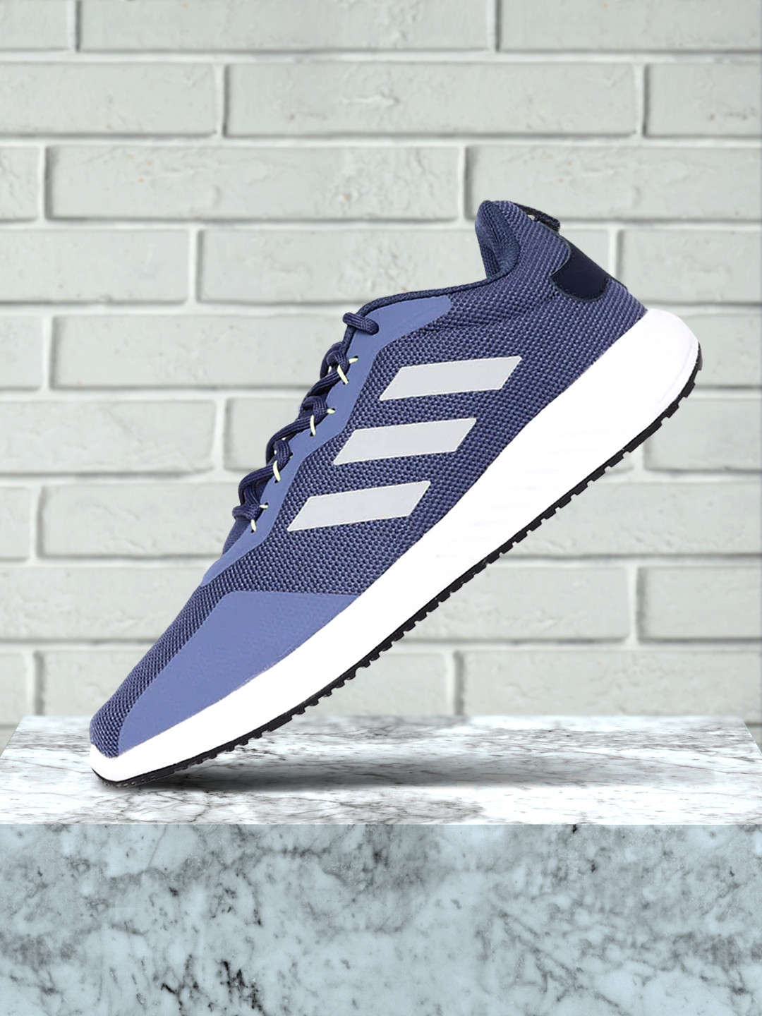 Buy ADIDAS Men Blue & Grey Quickflow Woven Design Running Shoes