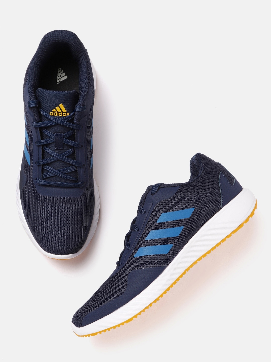 Buy ADIDAS Men Navy Blue Woven Design Novarun Running Shoes - Sports ...