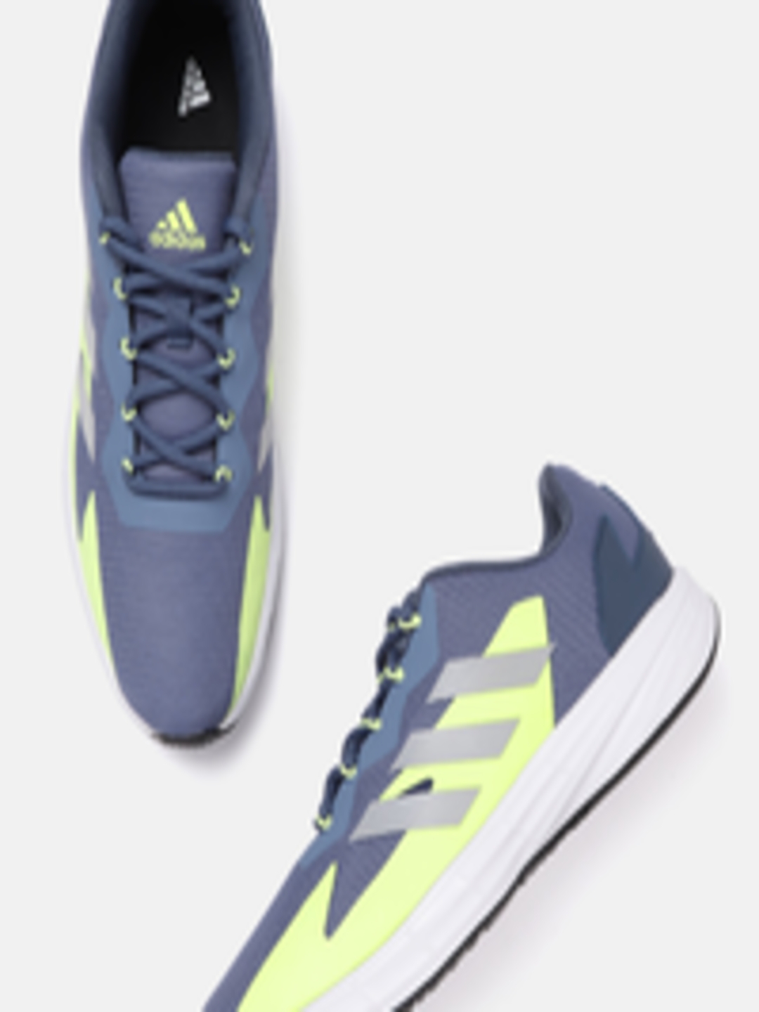 Buy ADIDAS Men Blue & Fluorescent Green Adi Dash Running Shoes - Sports ...