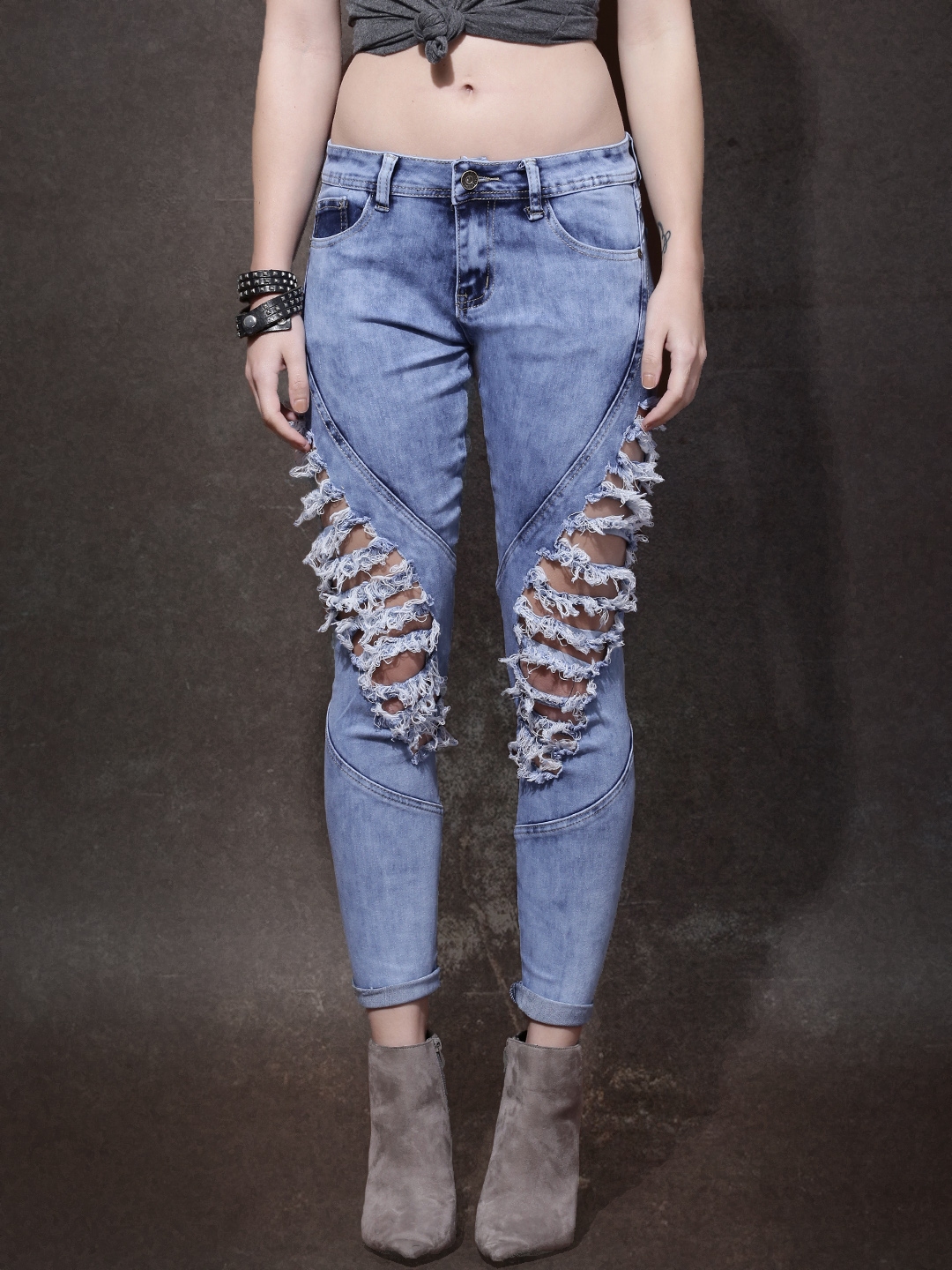 highly distressed jeans womens
