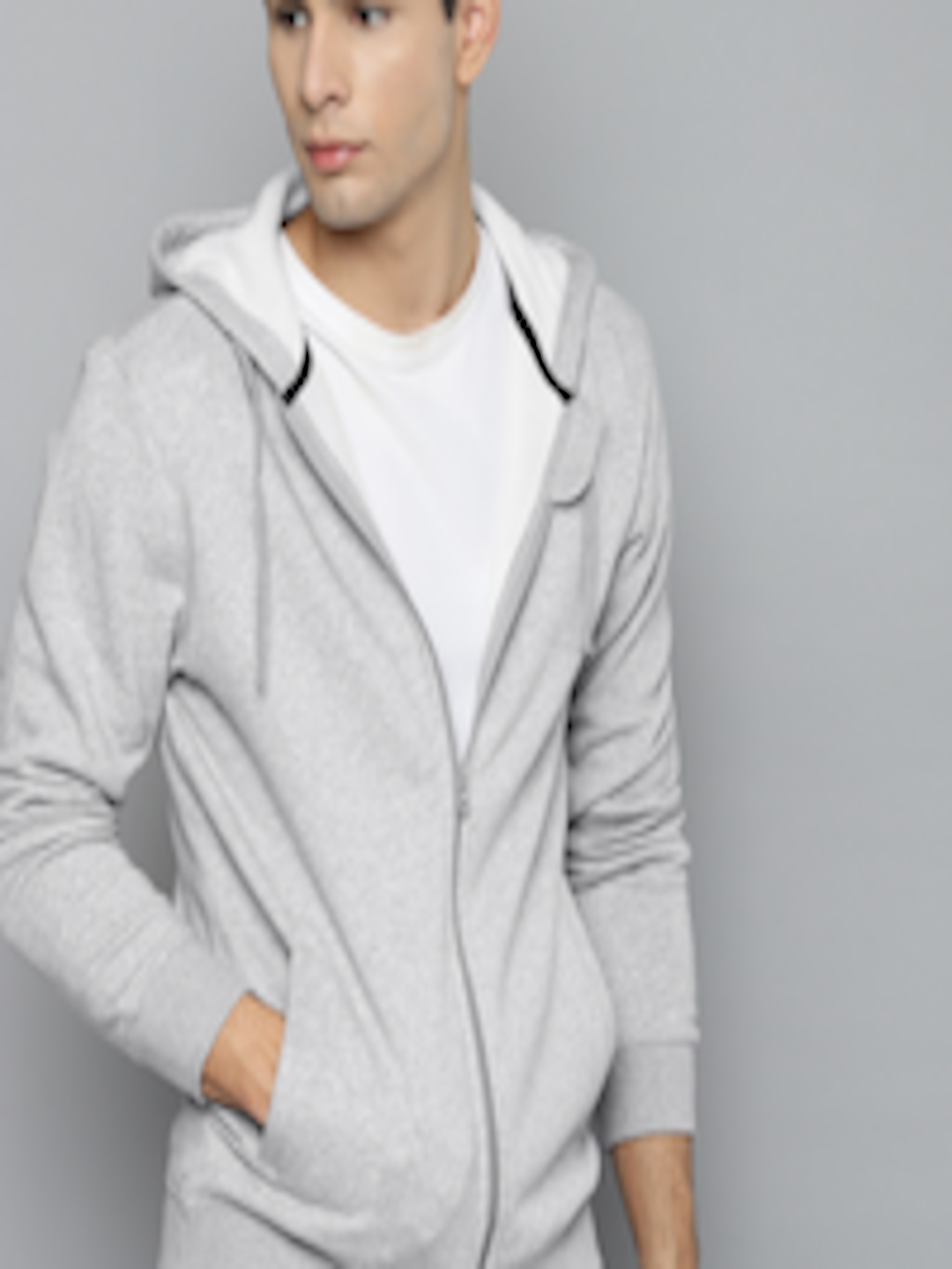 Buy Reebok Men Grey Melange Hooded Training Sweatshirt - Sweatshirts ...