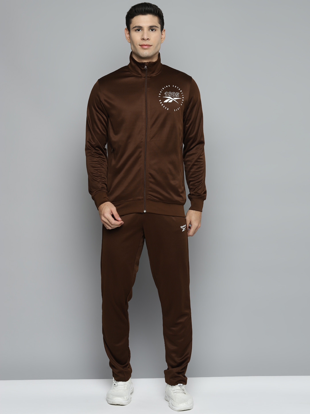 Buy Reebok Men Coffee Brown Solid WR ELE Tracksuits Tracksuits for