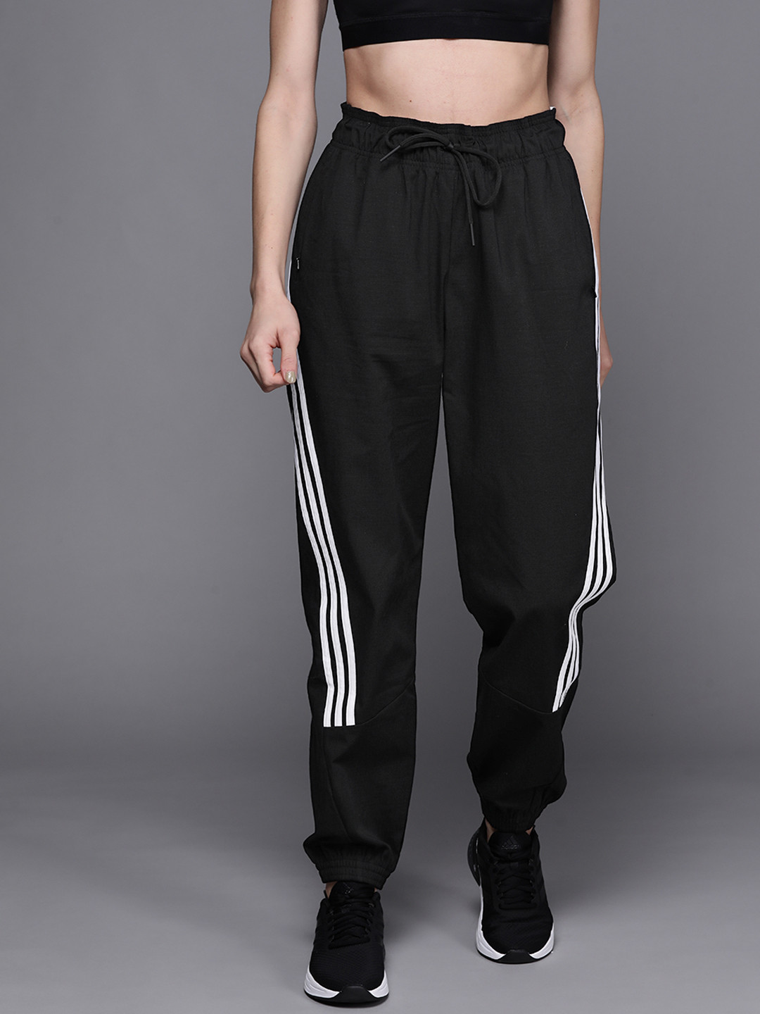 Buy ADIDAS Women Black I Woven Solid Sustainable Track Pants Track