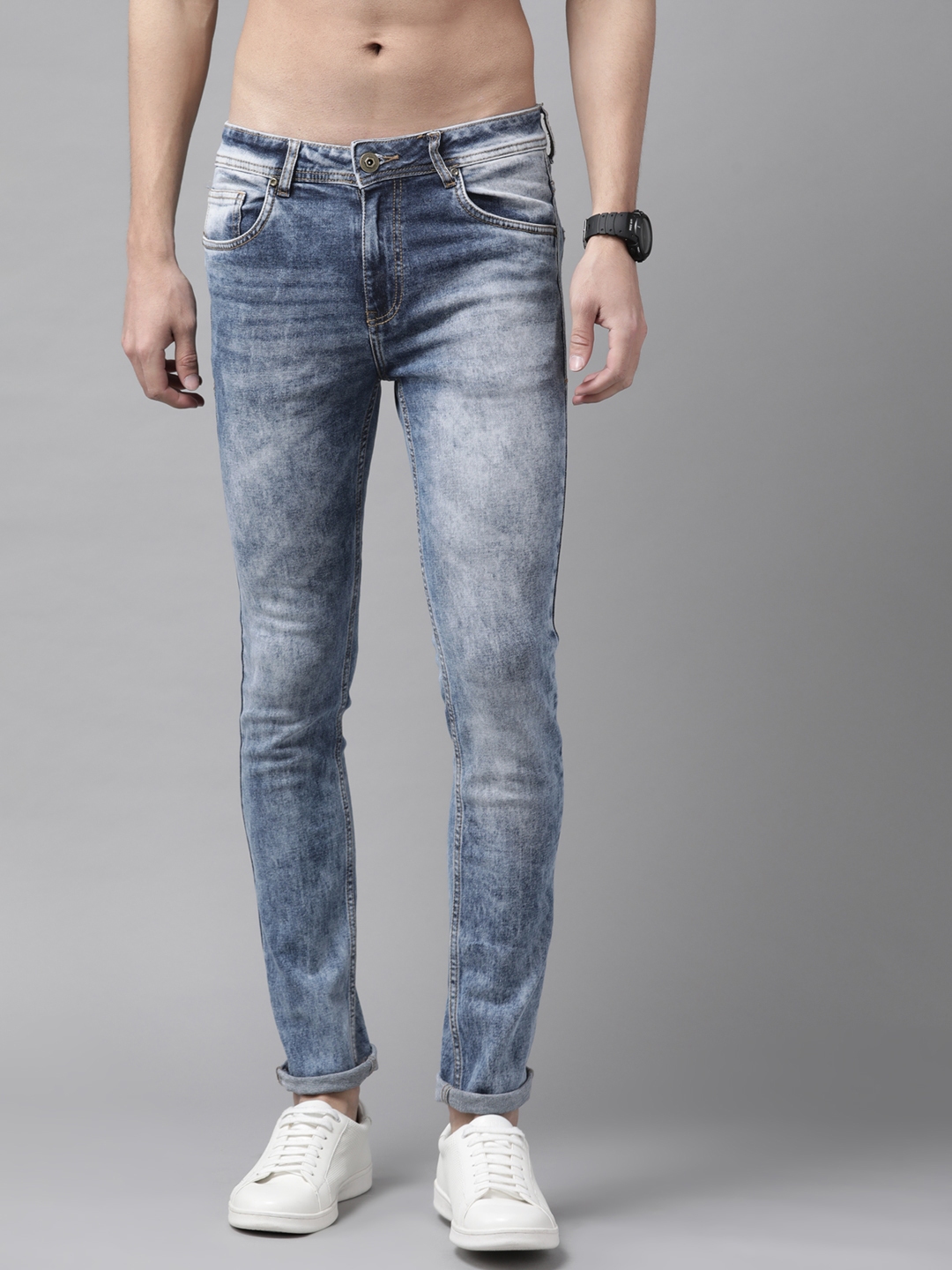 Buy Roadster Men Blue Skinny Fit Light Fade Stretchable Jeans Jeans For Men 14805818 Myntra 