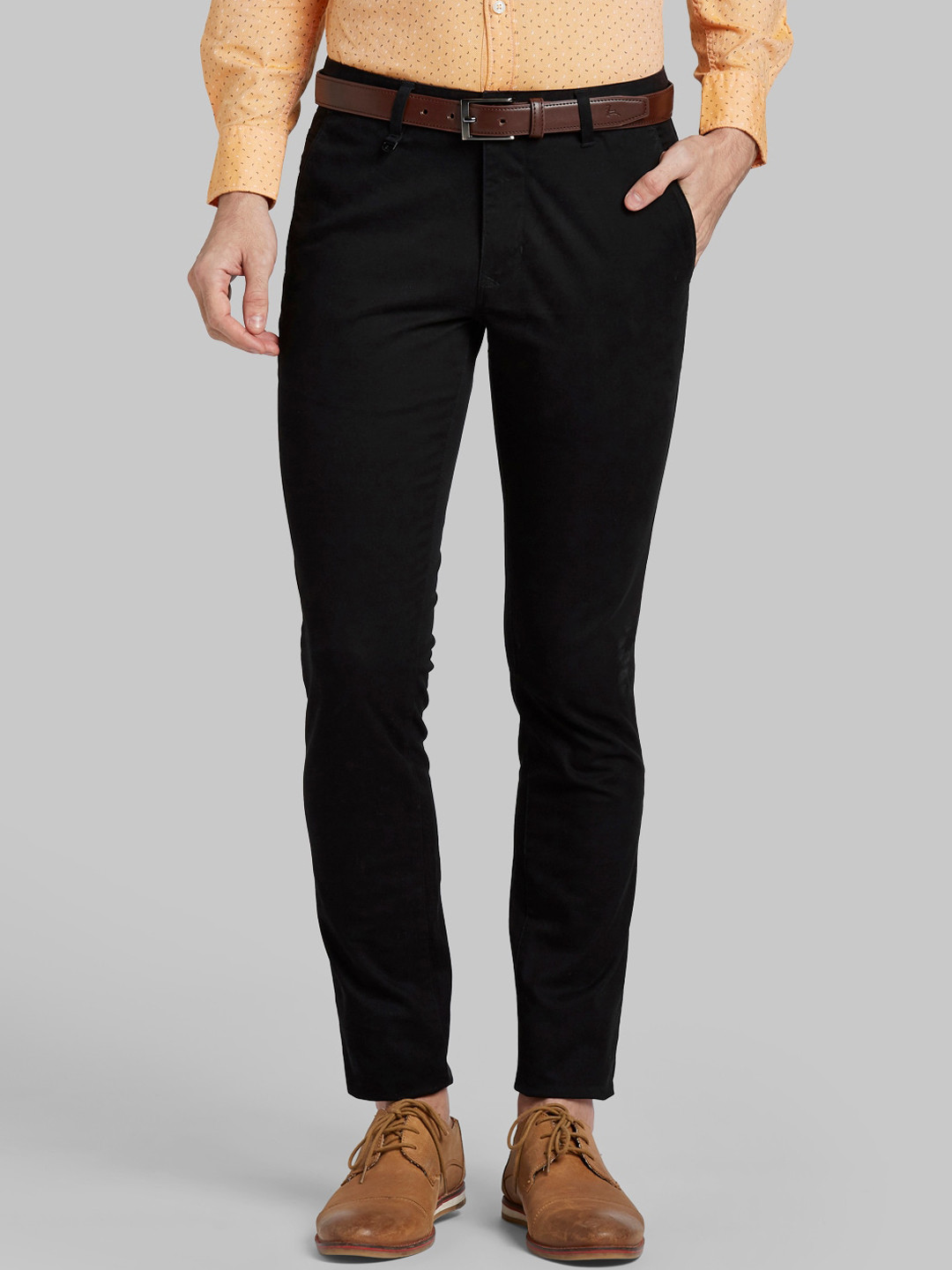 Buy Parx Men Black Tapered Fit Trousers - Trousers for Men 14813134 ...