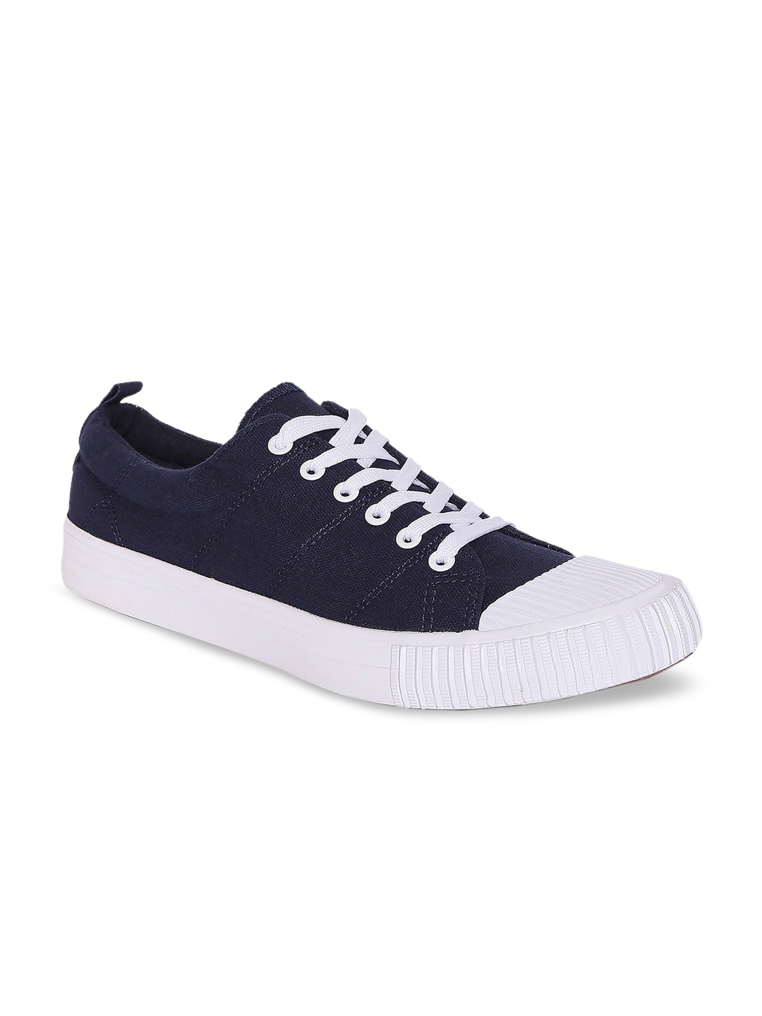 Buy Ajile By Pantaloons Men Navy Blue Solid Lace Ups Sneakers - Casual ...