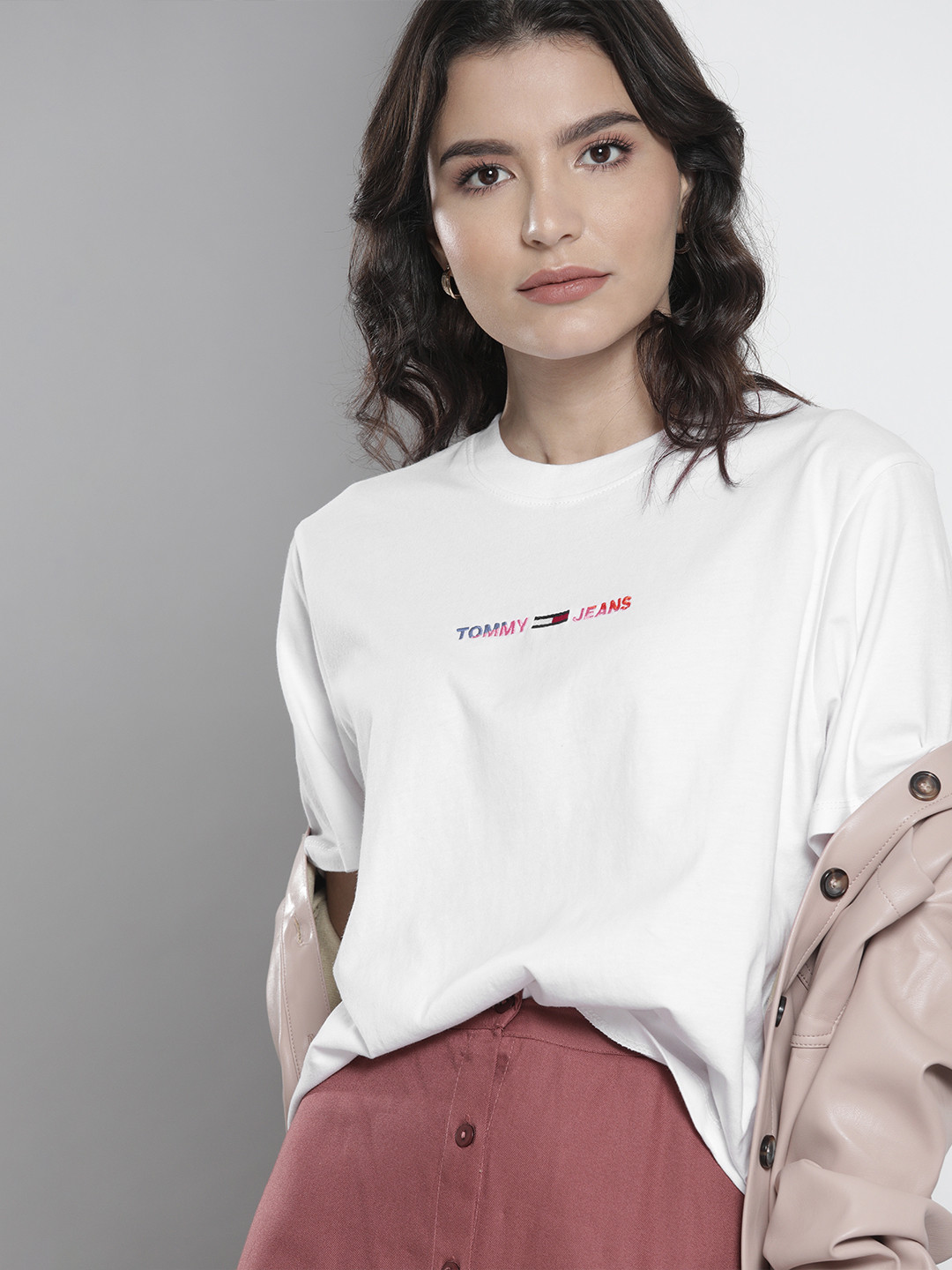 Buy Tommy Hilfiger Women White Solid Pure Cotton T Shirt Tshirts for