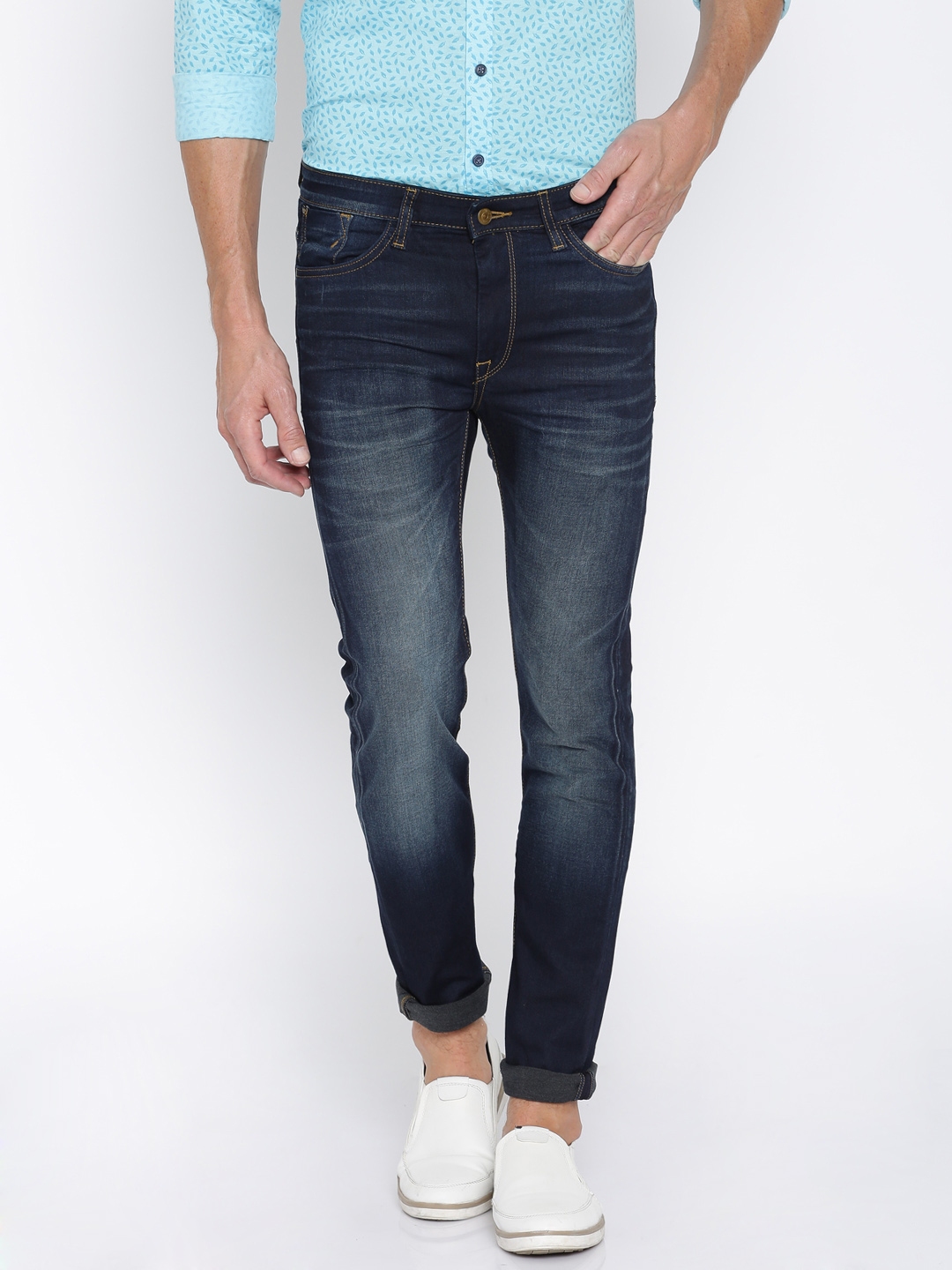 Buy Allen Solly Men Blue Super Skinny Fit Mid Rise Clean Look Jeans ...