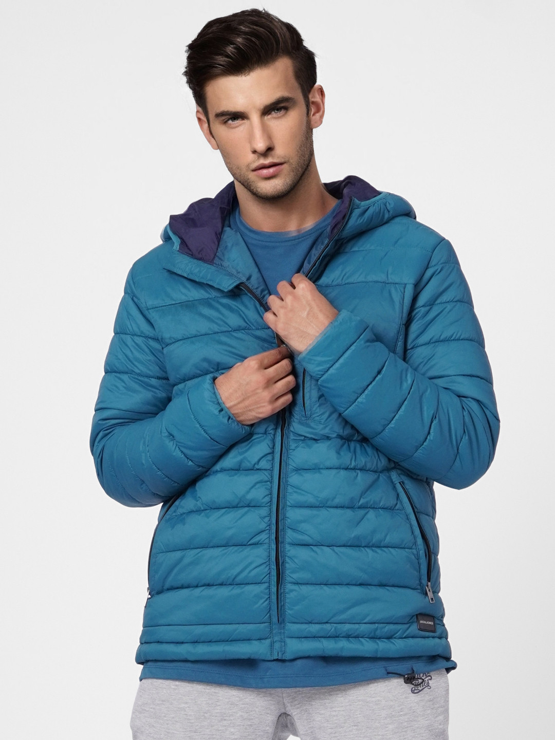 Buy Jack & Jones Men Blue Padded Jacket Jackets for Men 14818362 Myntra