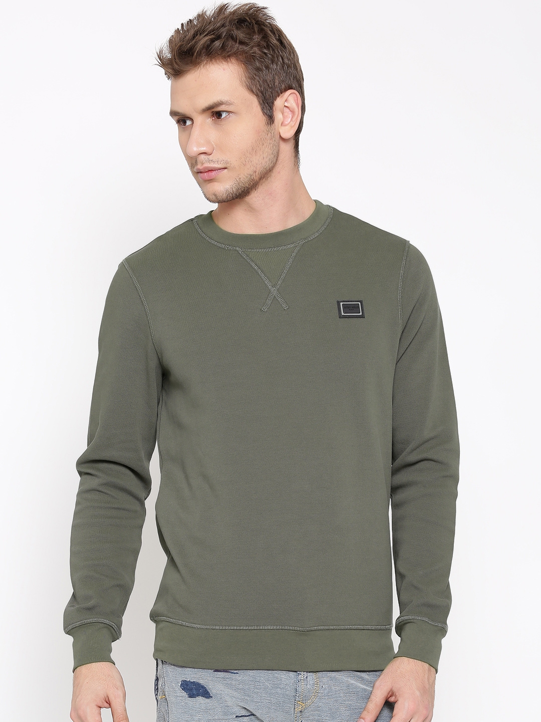 Buy Antony Morato Olive Green Sweatshirt - Sweatshirts for Men 1482074 ...
