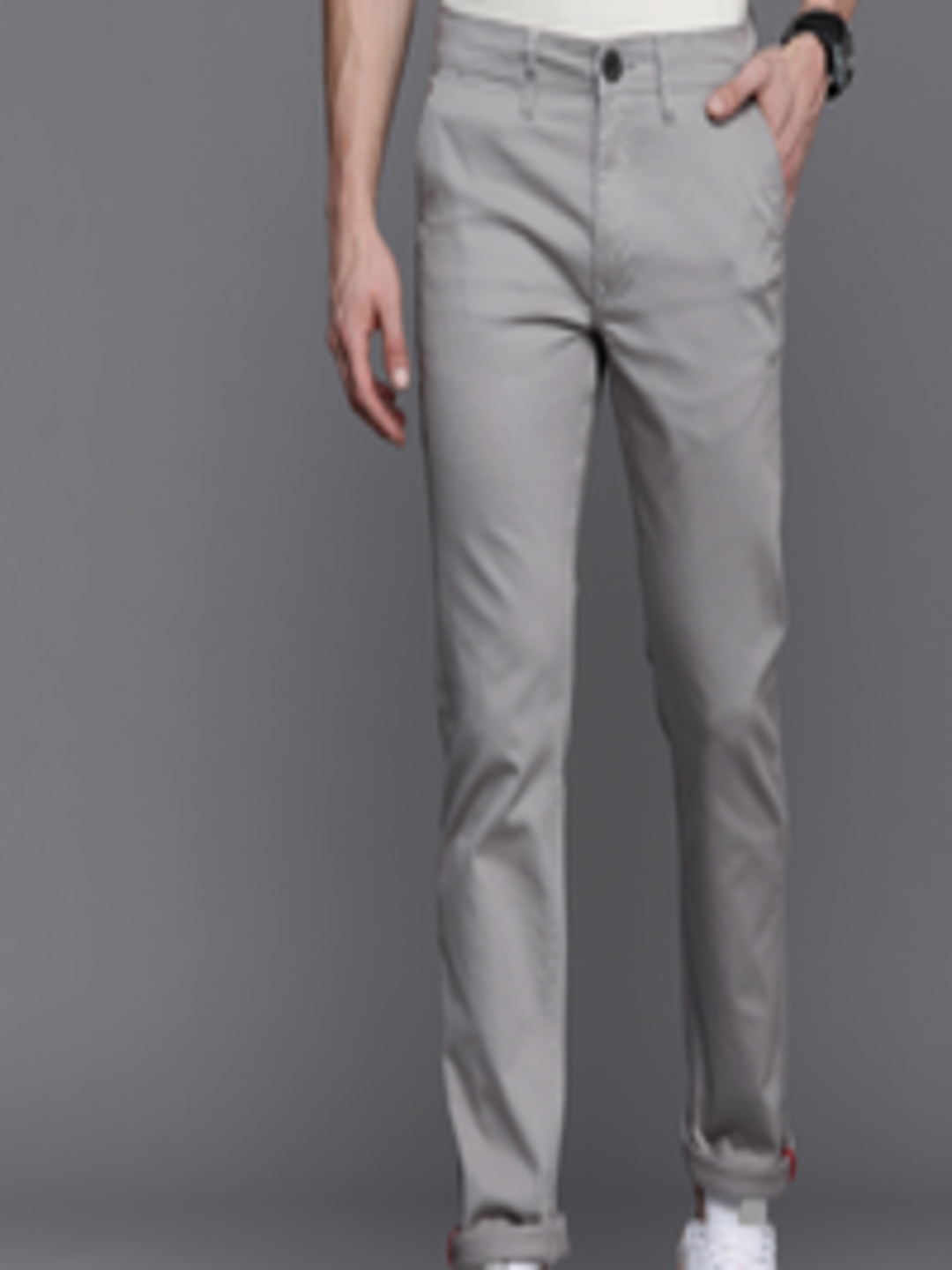 Buy WROGN Men Grey Slim Fit Trousers - Trousers for Men 14820780 | Myntra