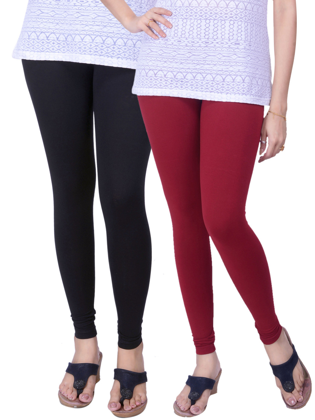 Buy LYRA Pack Of 2 Ankle Length Leggings Leggings for Women 1482269