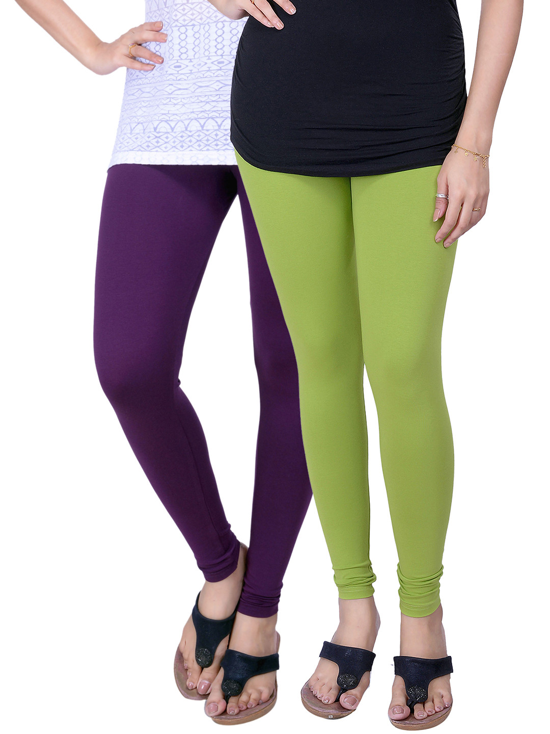 Buy LYRA Pack Of 2 Ankle Length Leggings Leggings for Women 1482290
