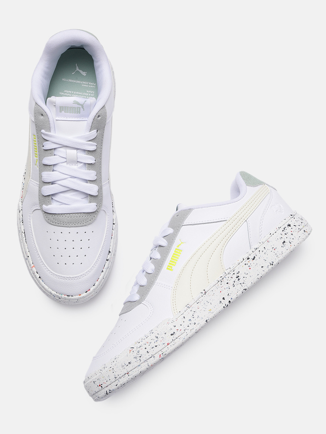 Buy Puma Unisex White Caven Better Trainers Leather Sneakers - Casual Shoes for Unisex 14825910 