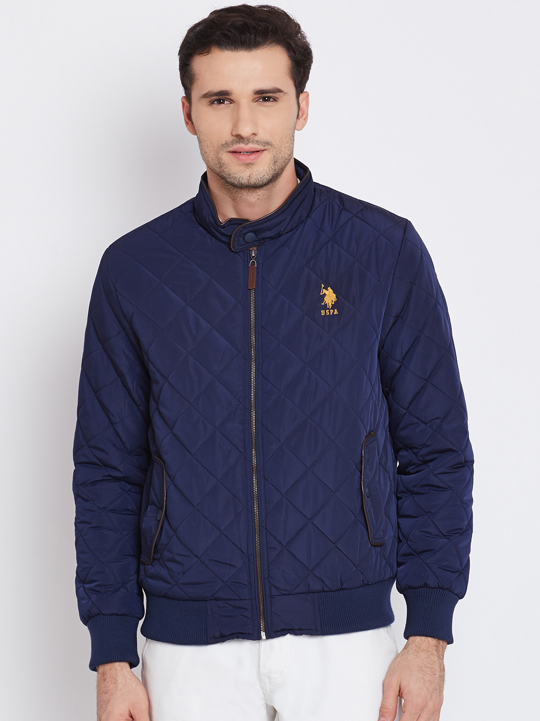 Buy U.S. Polo Assn. Navy Quilted Bomber Jacket - Jackets for Men 1482714 | Myntra
