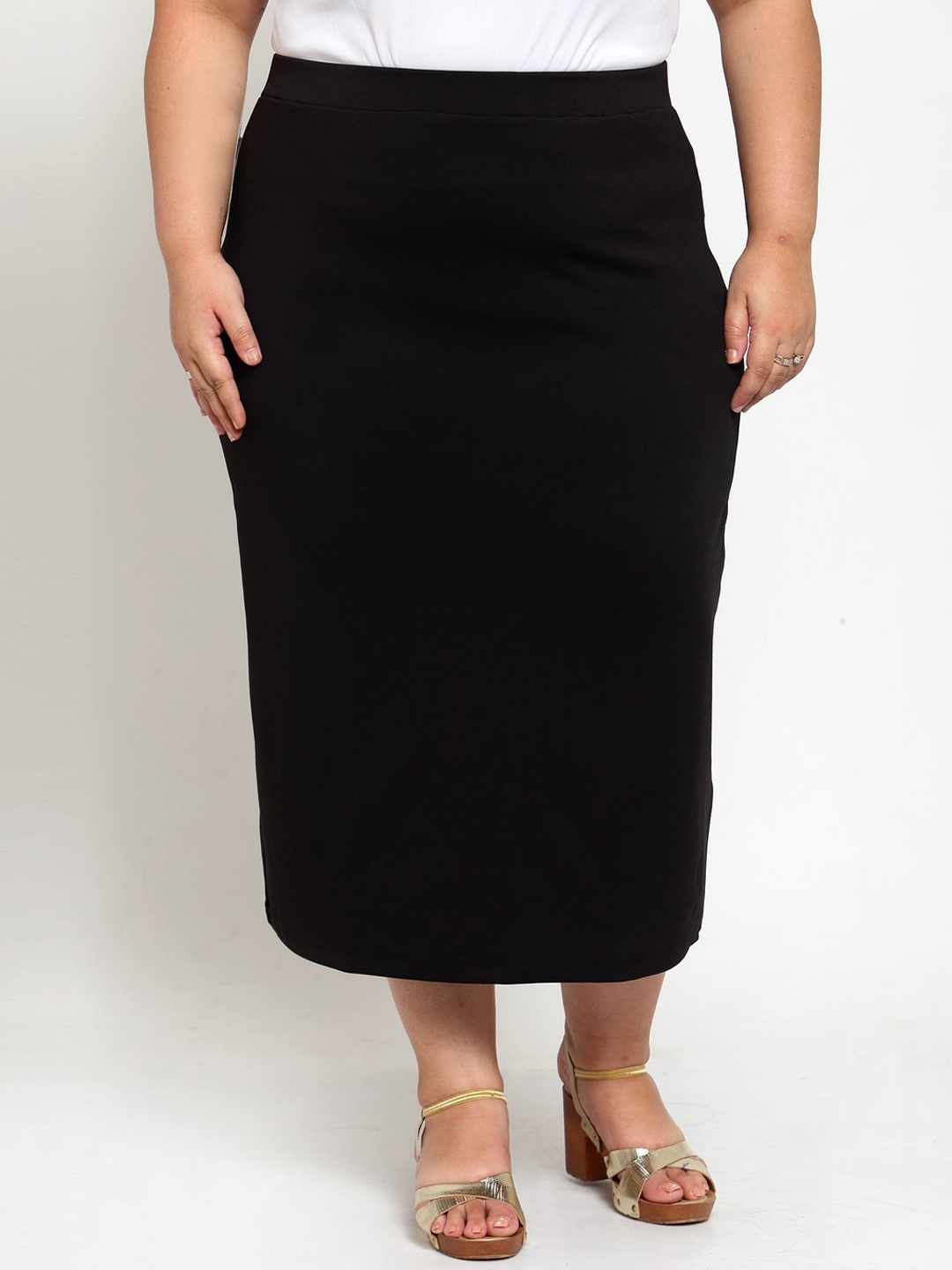 Buy PlusS Black Straight Midi Skirt - Skirts for Women 14827852 | Myntra