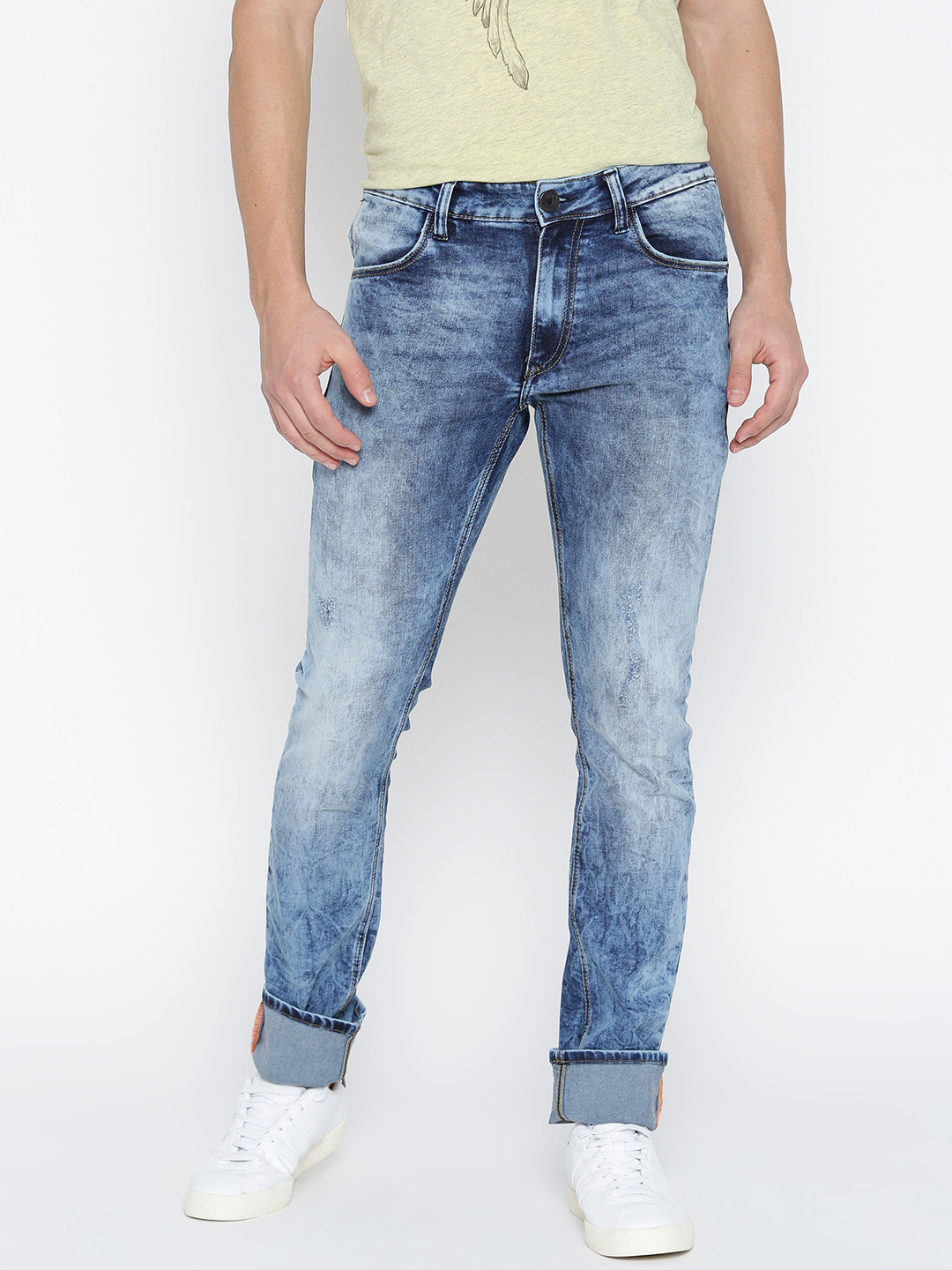 Buy John Players Men Blue Skinny Fit Low Rise Stretchable Jeans Jeans